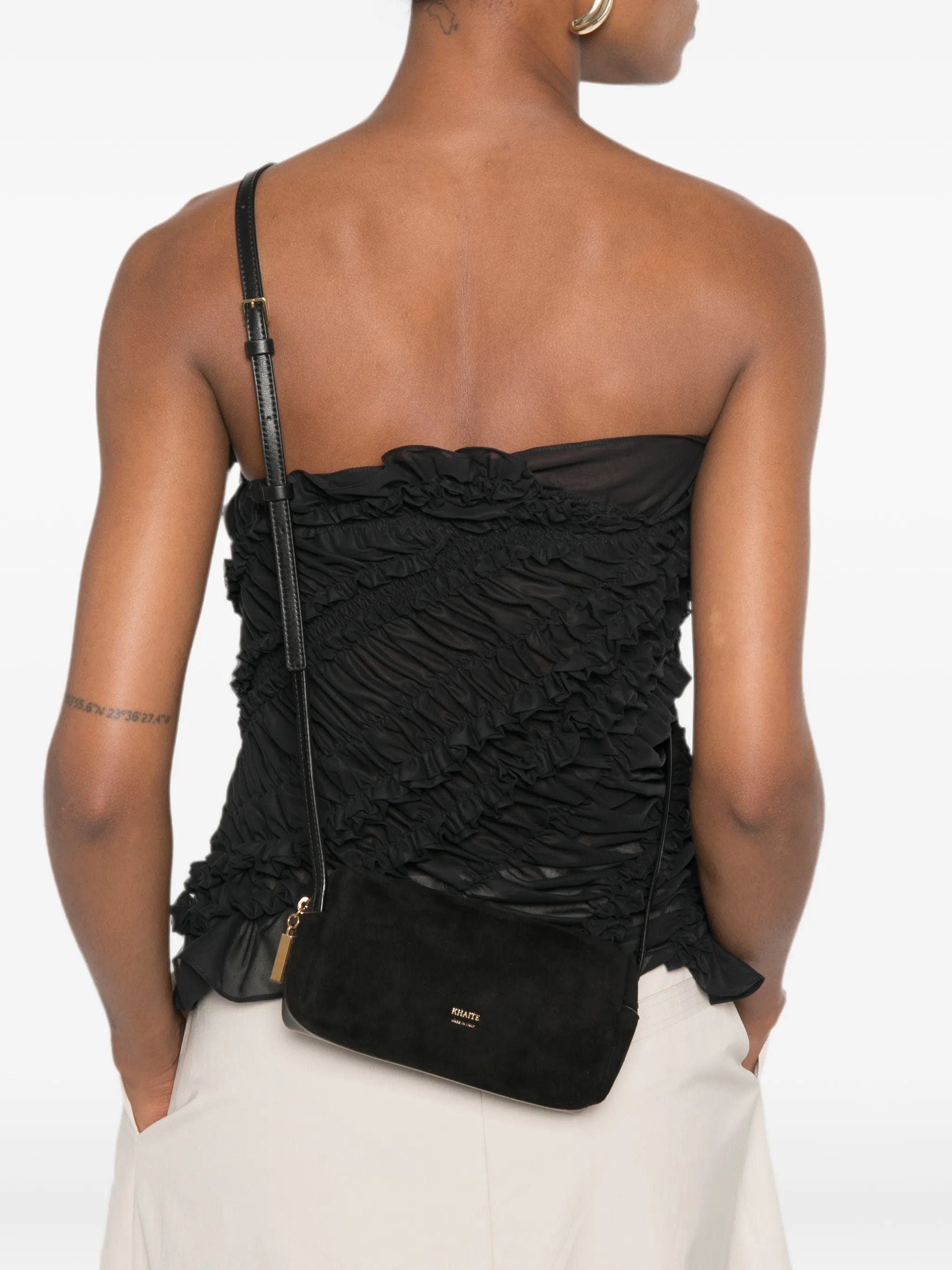 Khaite mini Kye logo - print cross body bag
