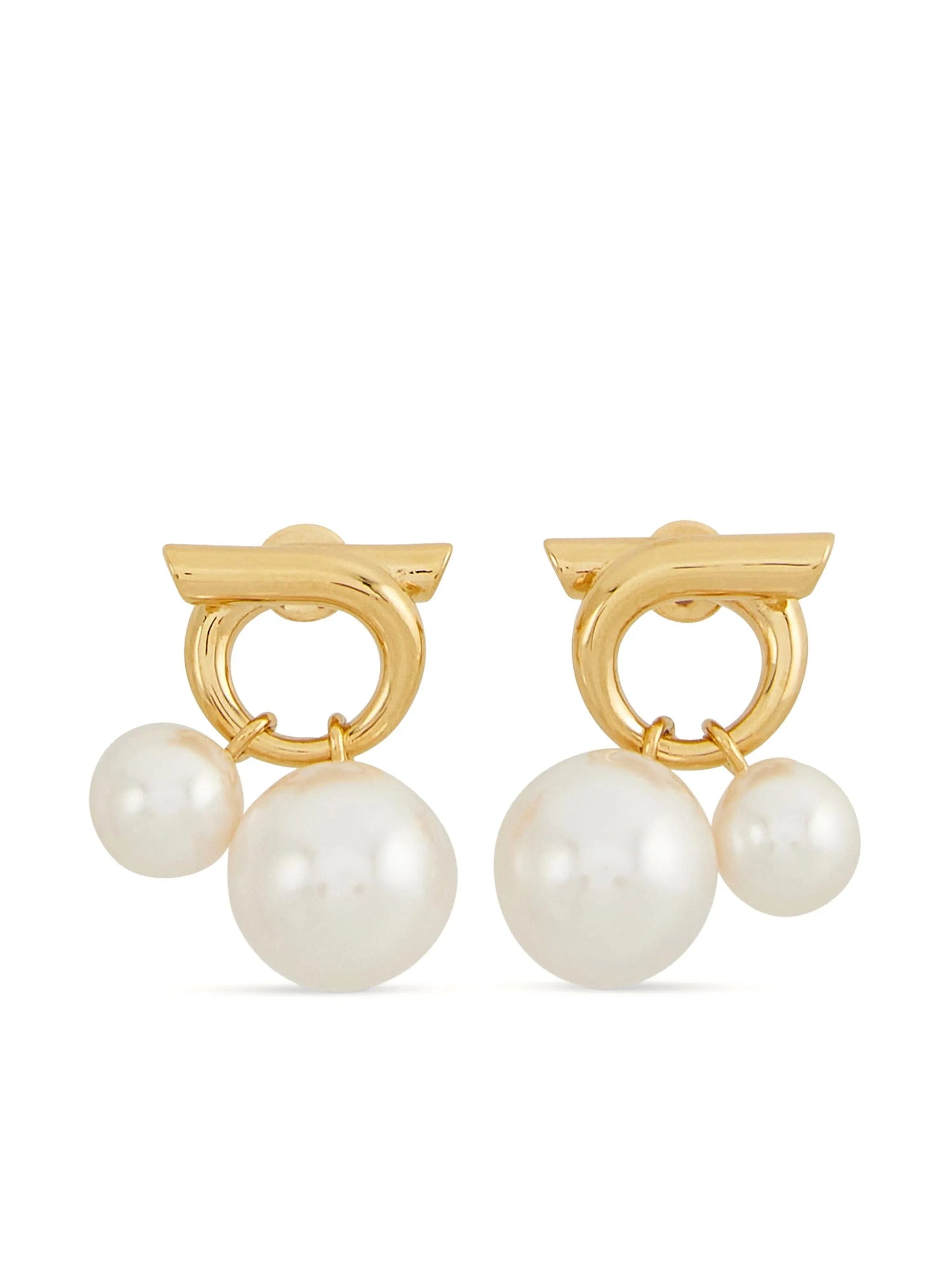 Ferragamo faux - pearl embellished earrings