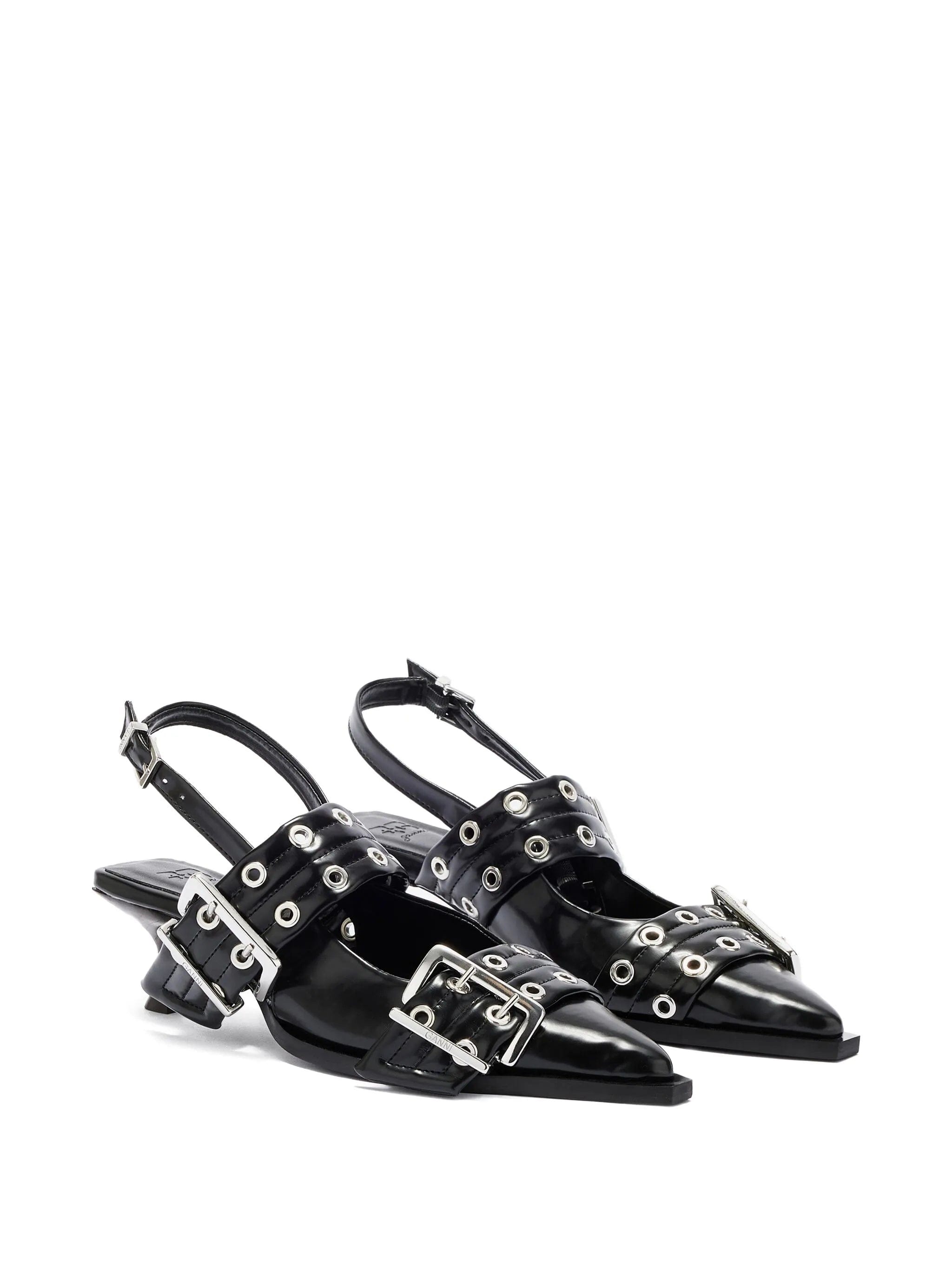 GANNI buckle - strap slingback heels