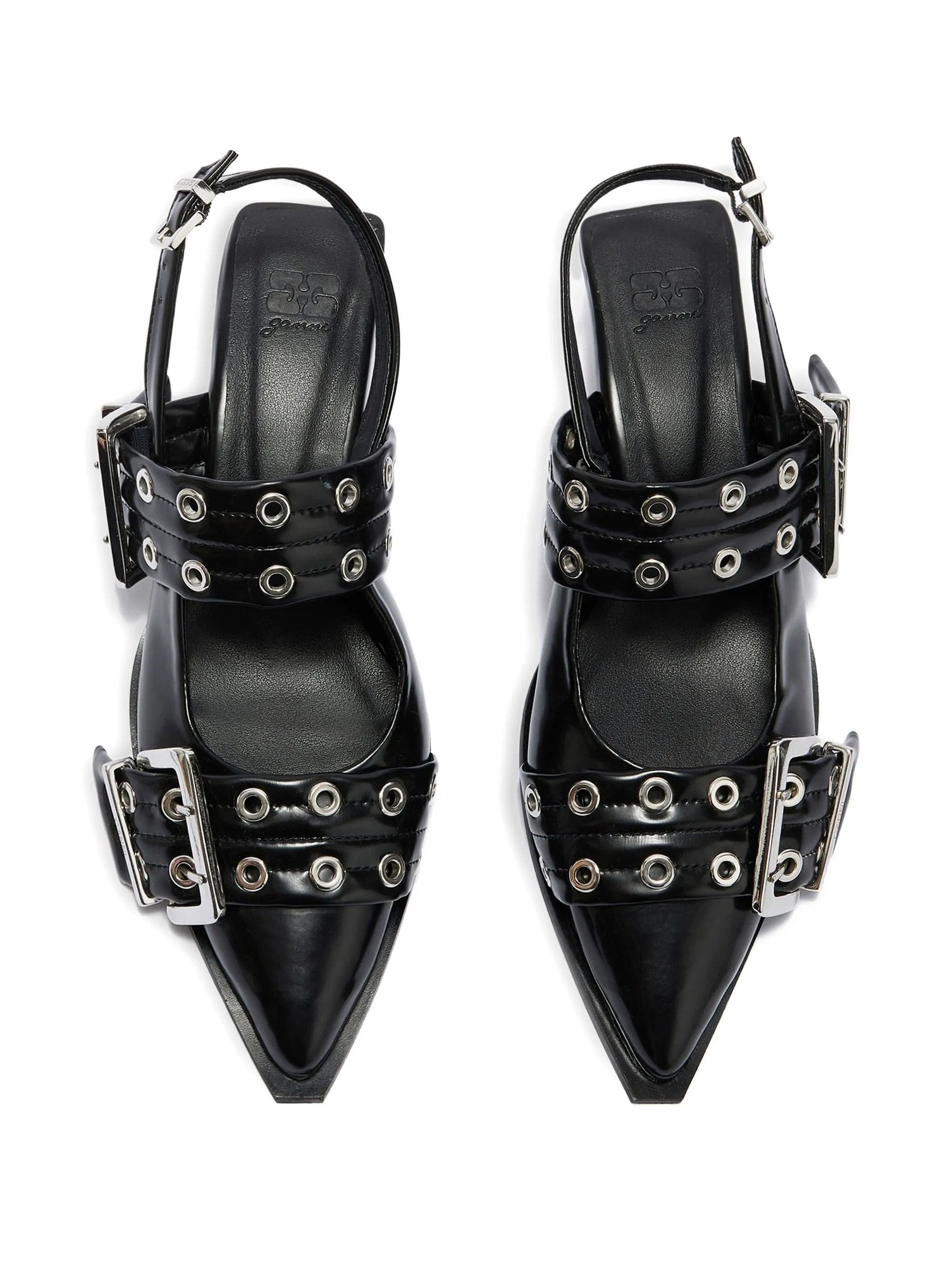 GANNI buckle - strap slingback heels