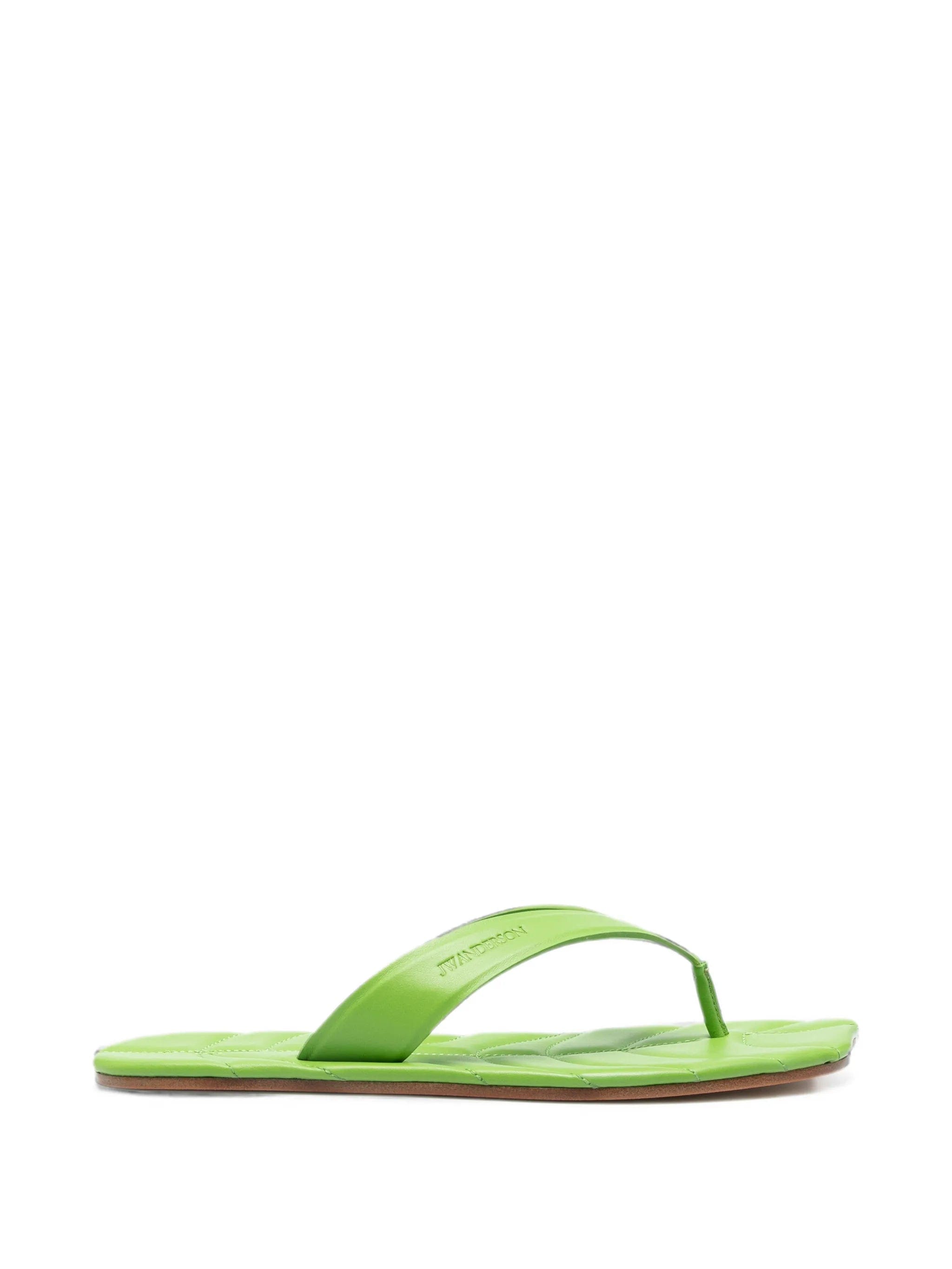 JW Anderson Leaf quilted leather flat sandals