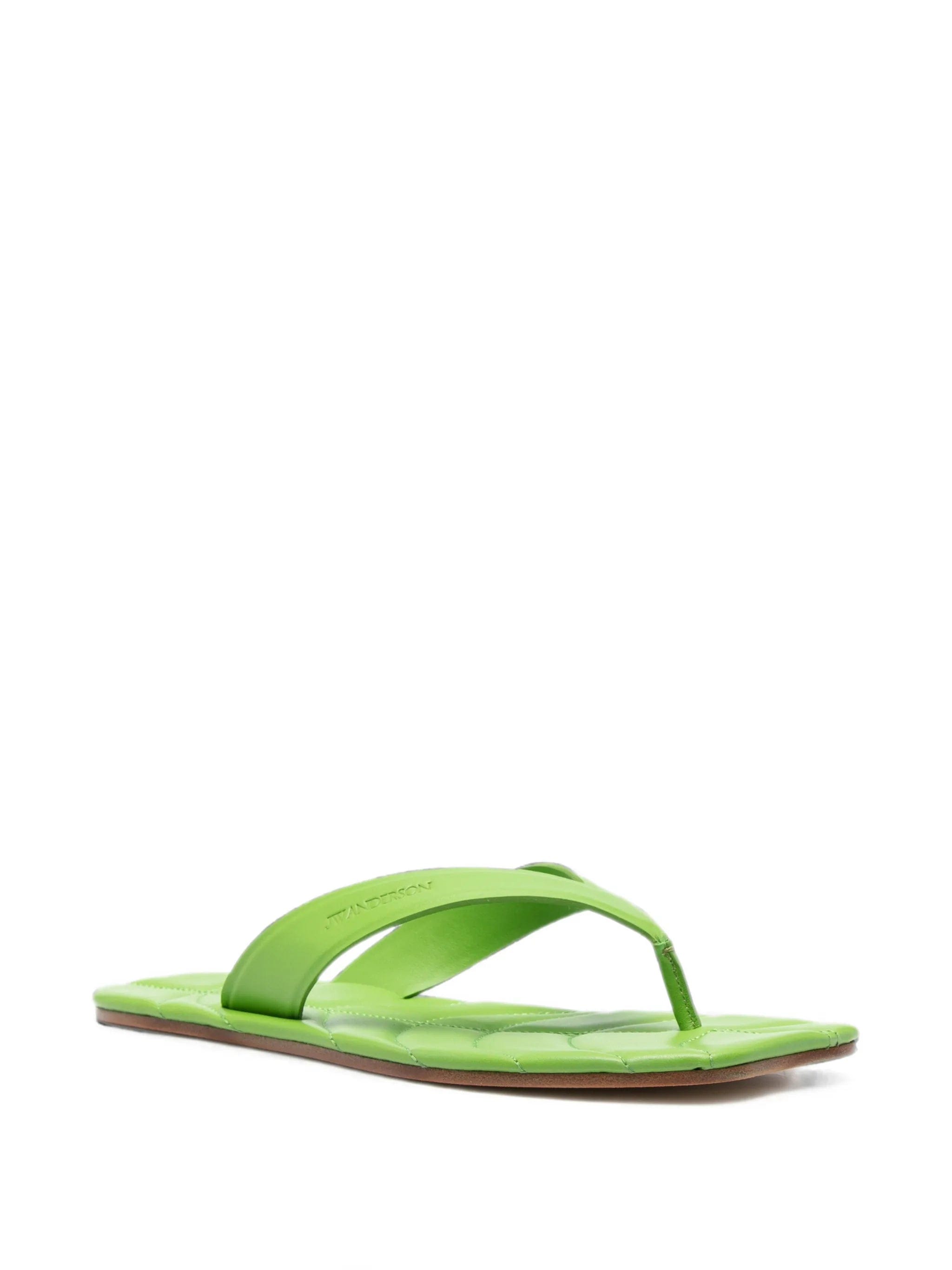 JW Anderson Leaf quilted leather flat sandals