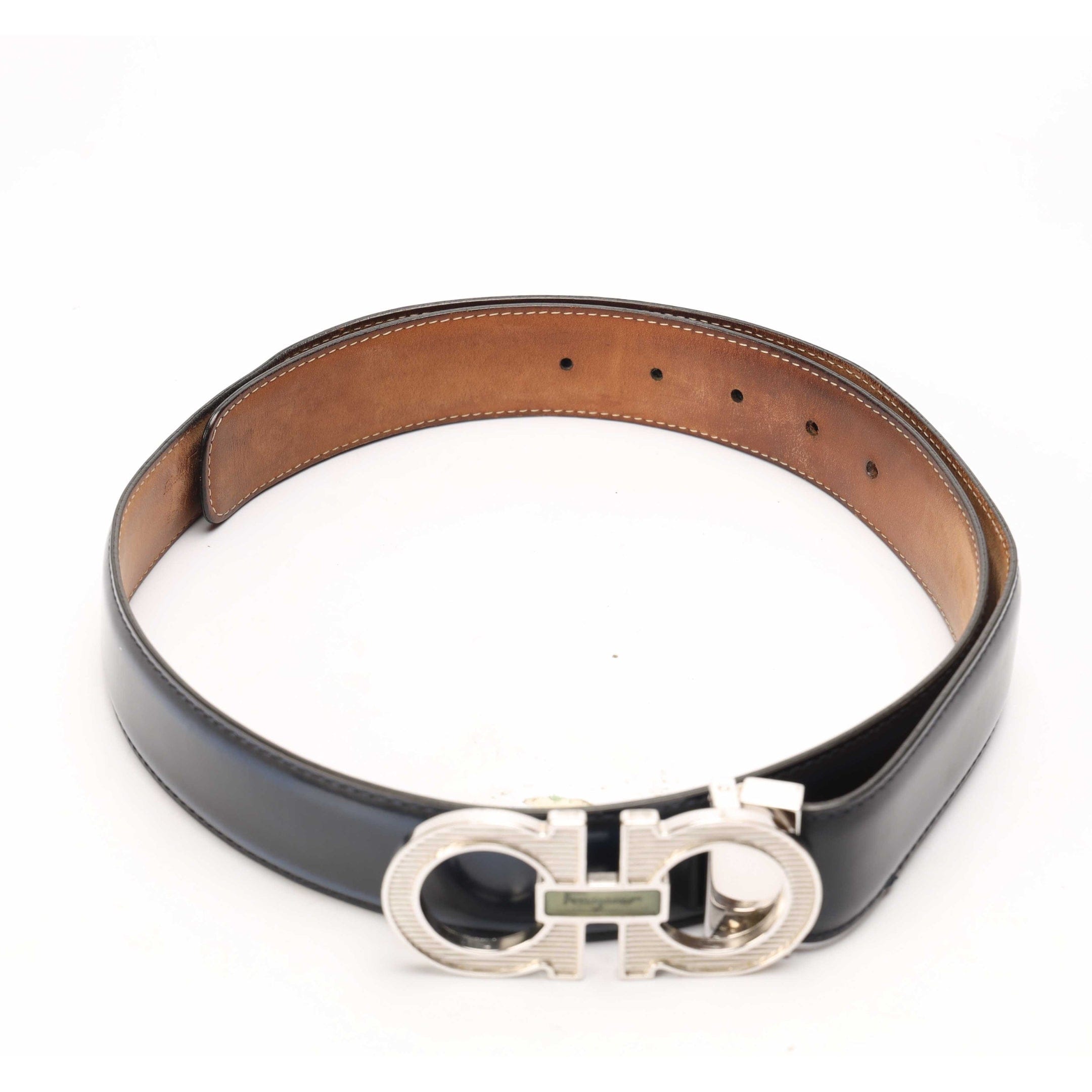 Salvatore Ferragamo Black Gancini Belt