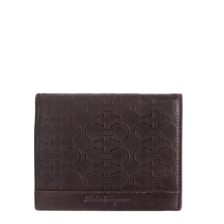 Salvatore Ferragamo Ferragamo Gancini Embossed Print Wallet