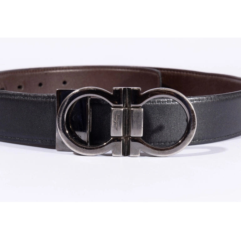Salvatore Ferragamo Ferragamo Gancini Logo Reversible Waist Belt