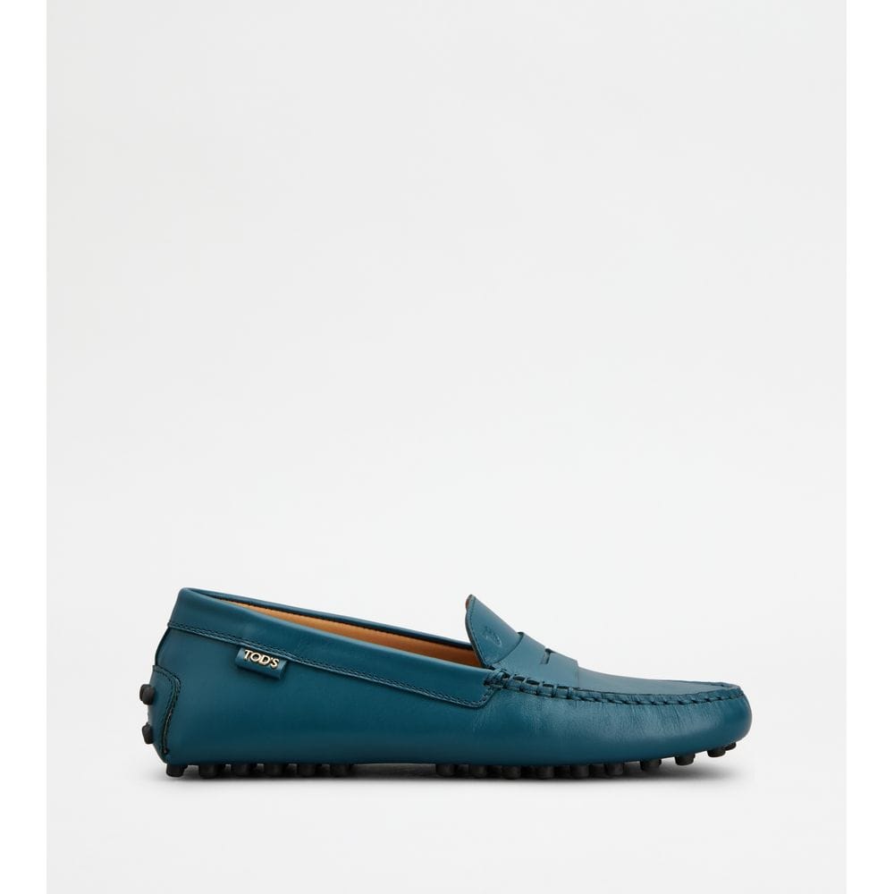 Tod's Tods Gommino Loafers In Leather Blue Womens