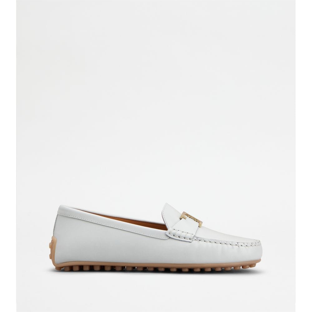 Tod's Tods City Gommino Loafers In Leather Grey Womens