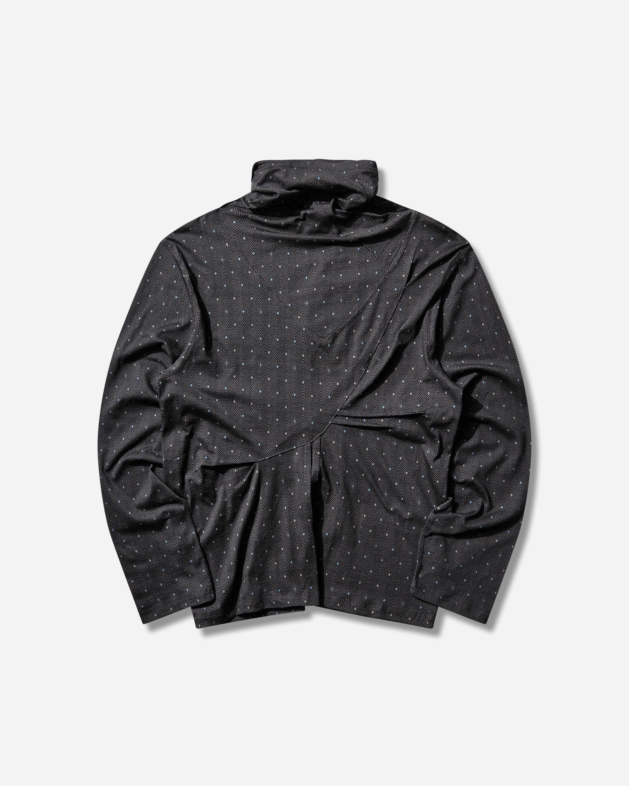 Kiko Kostadinov Men's Ohne Long Sleeve Mock Neck Top Black / Sapphire