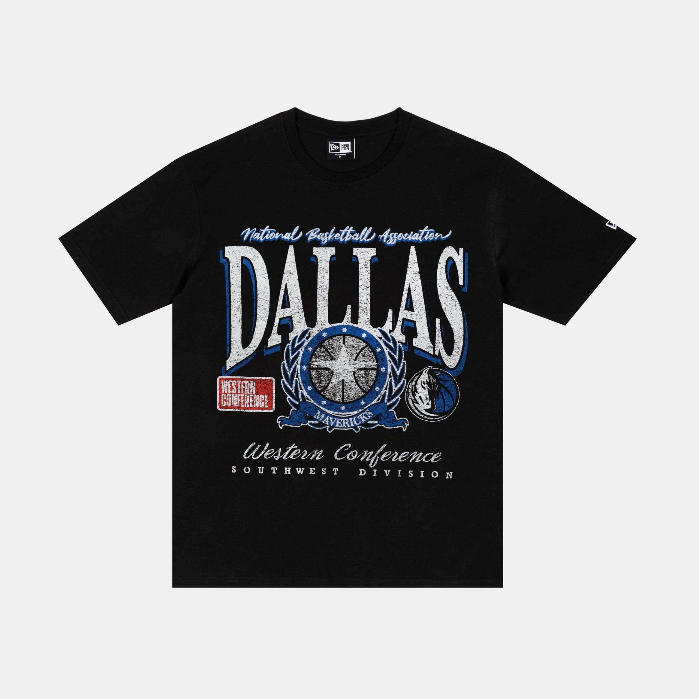 NEW ERA Dallas Mavericks Oversized Mens Short Sleeve Shirt (Black/White)