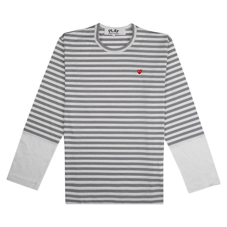 Comme des Garçons PLAY Striped Long-Sleeve T-Shirt Grey/White
