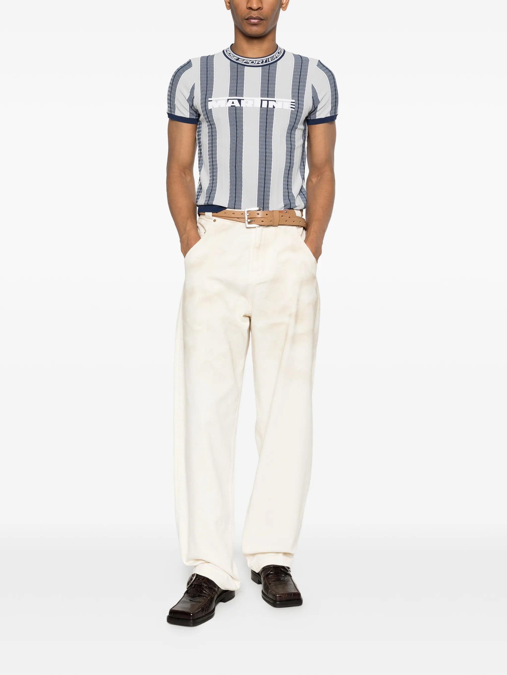 Martine Rose striped graphic T - shirt