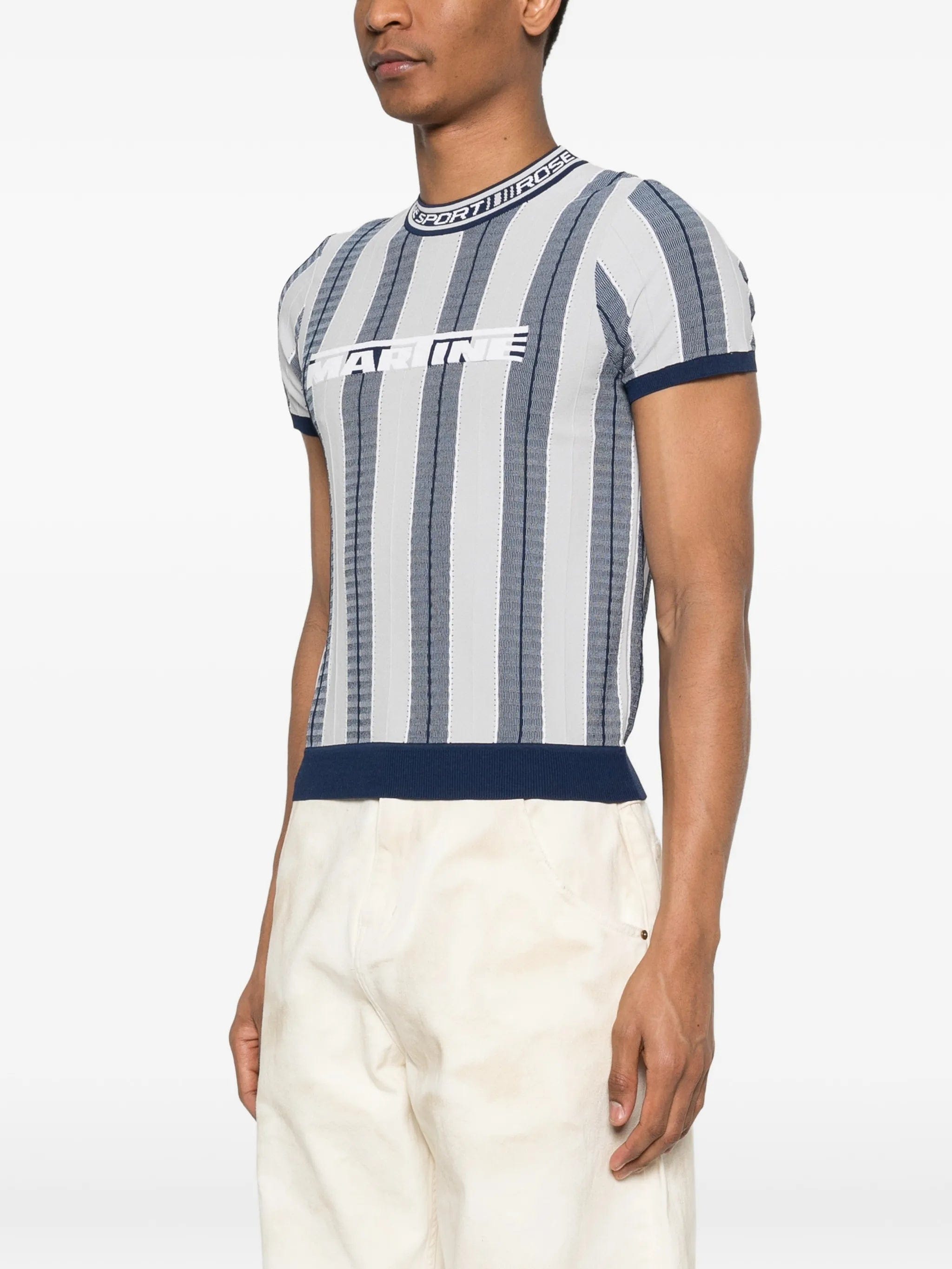 Martine Rose striped graphic T - shirt