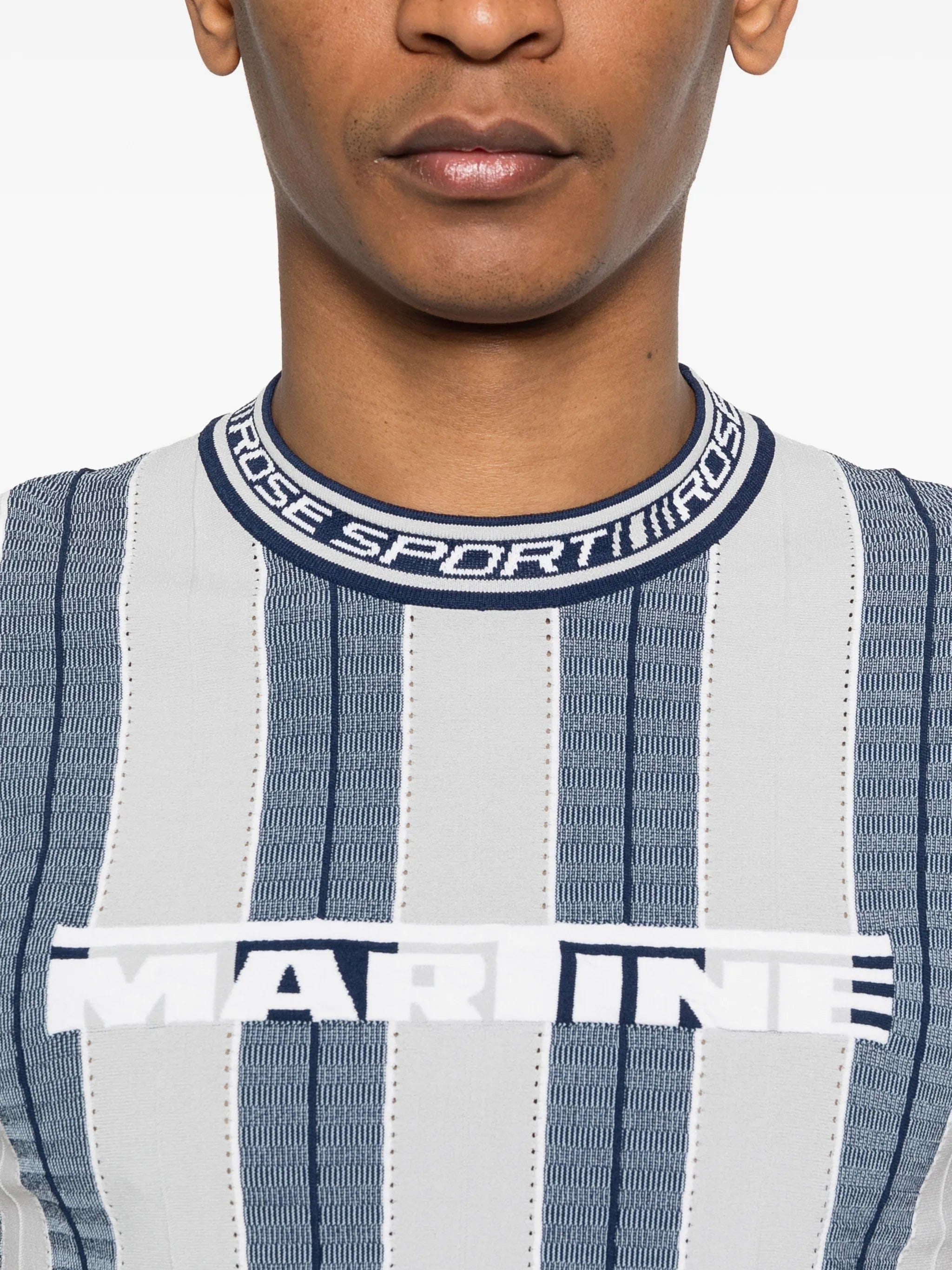 Martine Rose striped graphic T - shirt