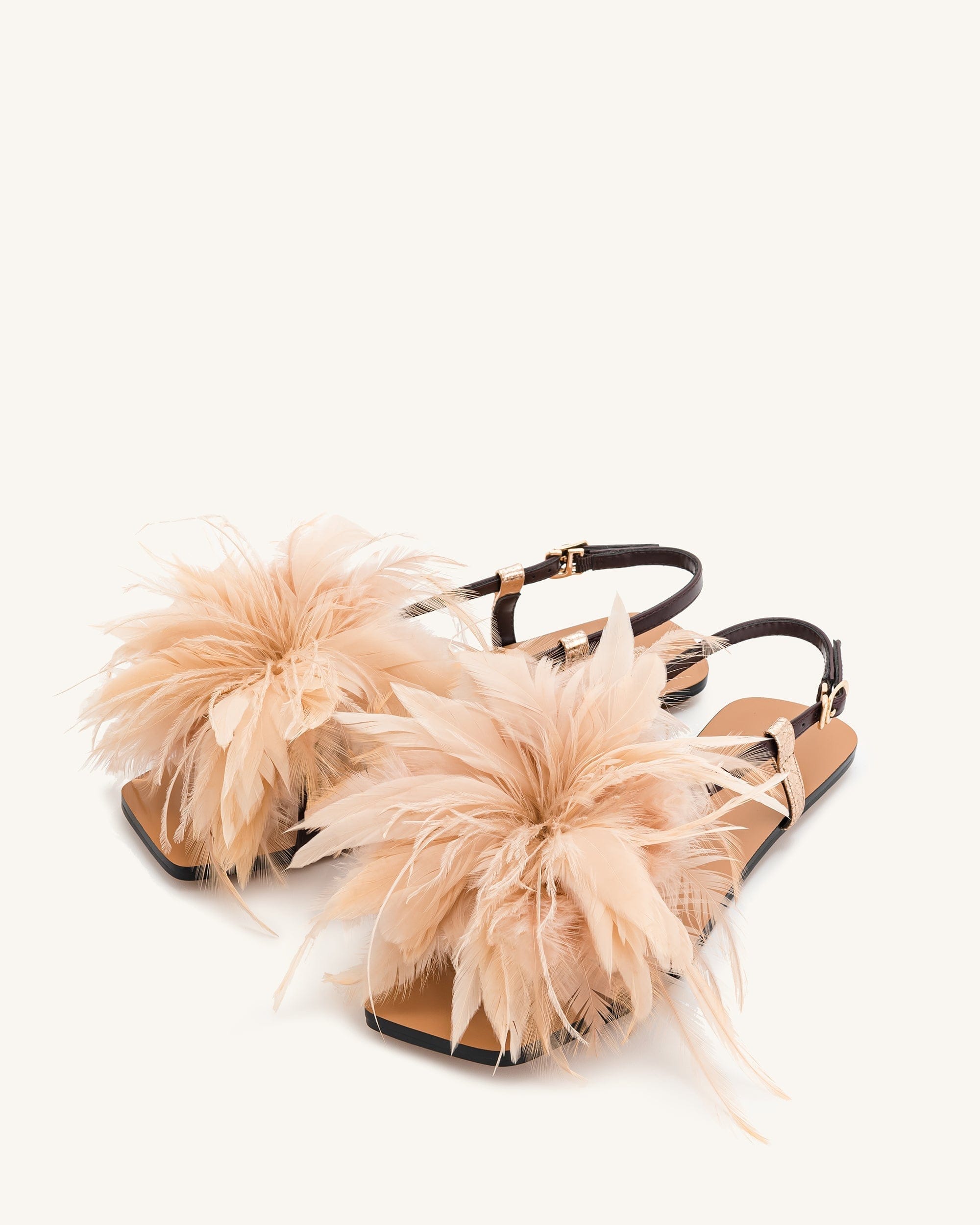 Jw Pei Fluffy Flats Sandals Brown