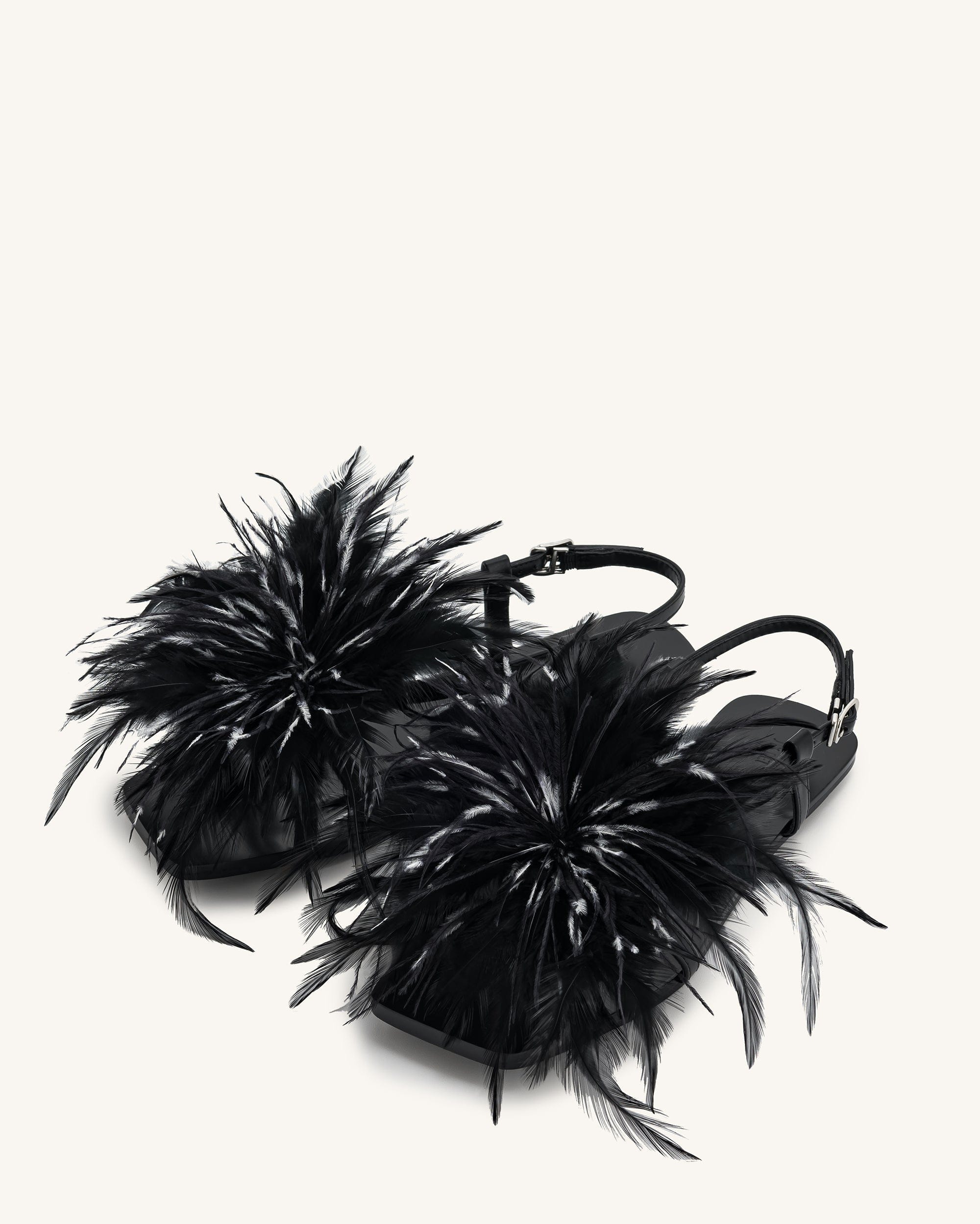 Jw Pei Fluffy Flats Sandals Black