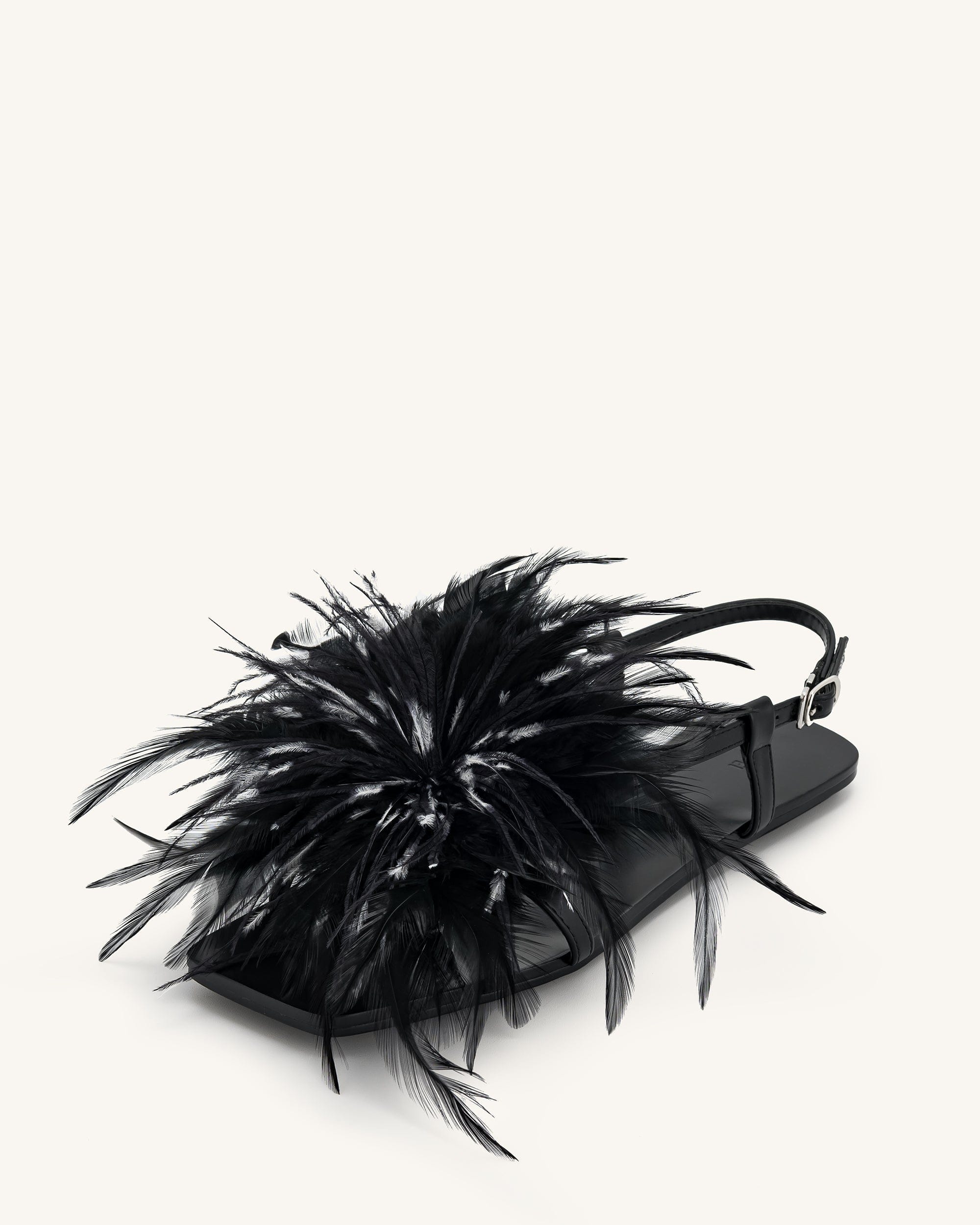 Jw Pei Fluffy Flats Sandals Black