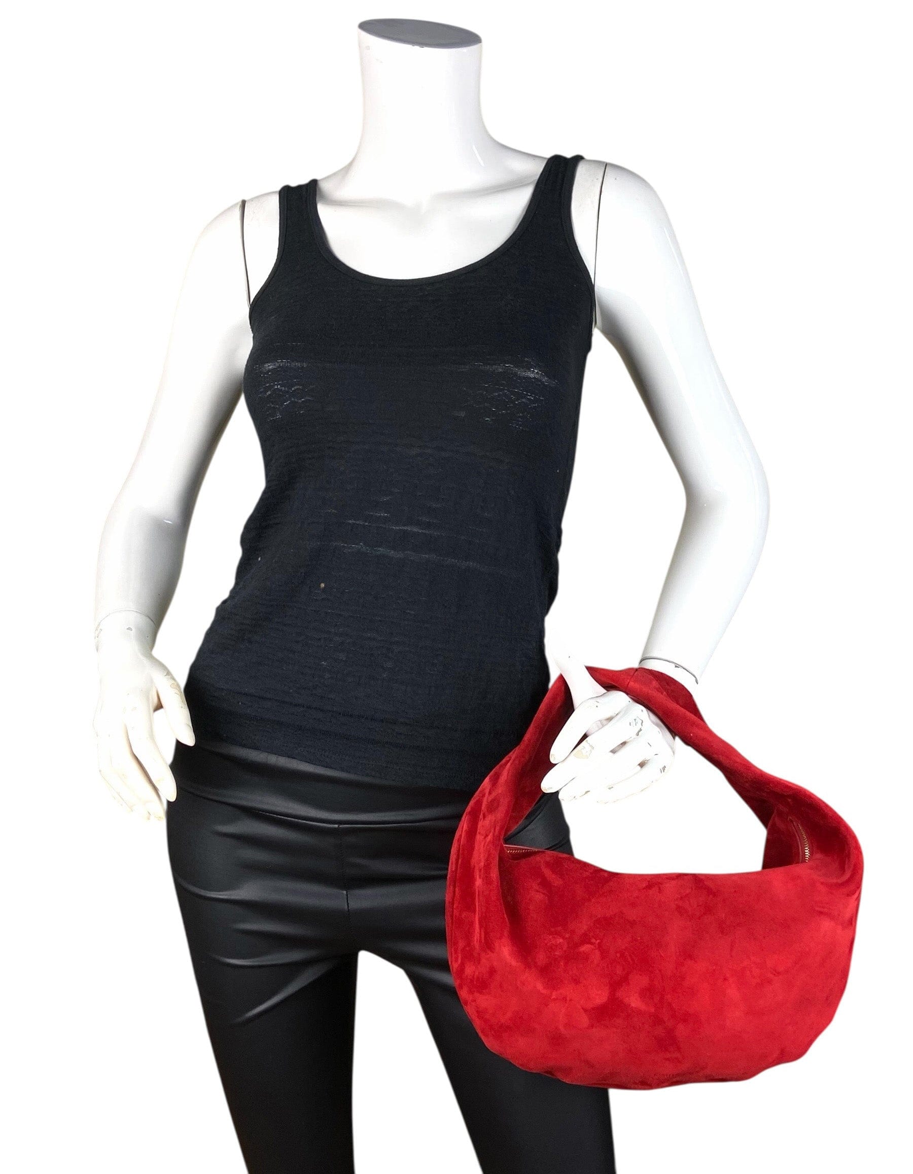 ASC Resale Khaite Red Suede Olivia Bag
