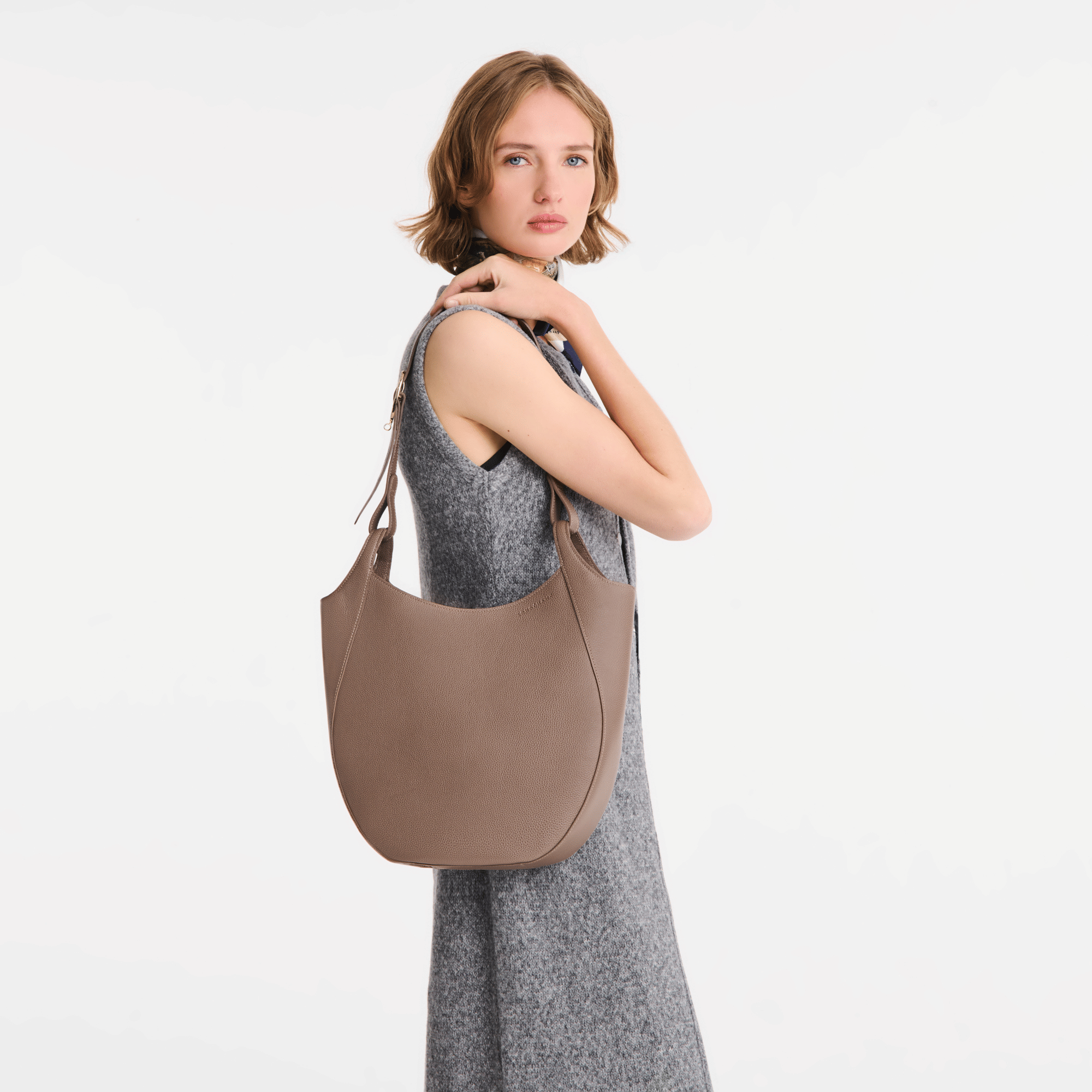 Long Champ Longchamp Le Foulonné L Hobo bag Taupe