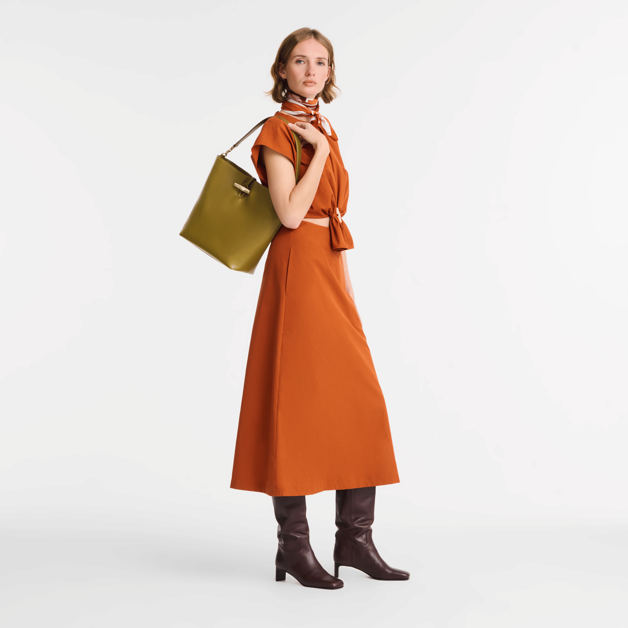 Long Champ Longchamp Le Roseau M Hobo bag Olive