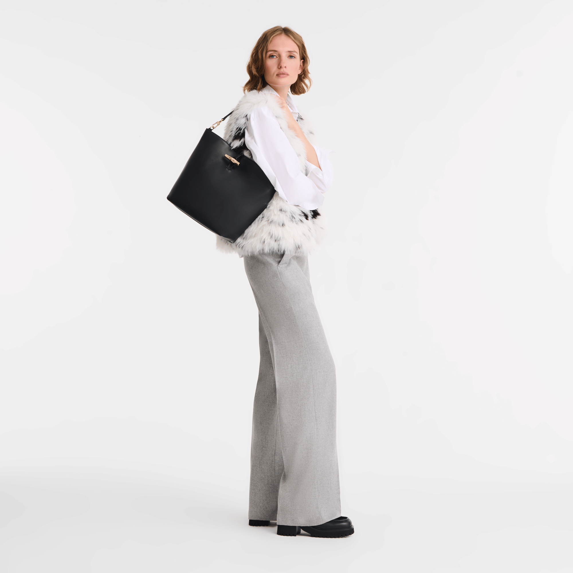 Long Champ Longchamp Le Roseau M Hobo bag Black