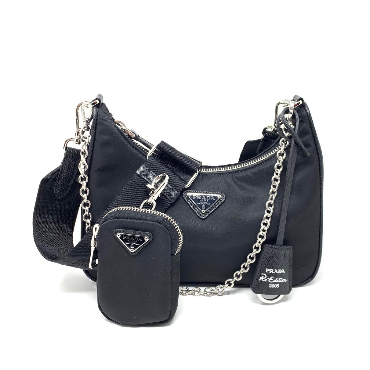 From Runway With Love Prada Multiple Pochette Re - edition 2005 Black Nylon Bag