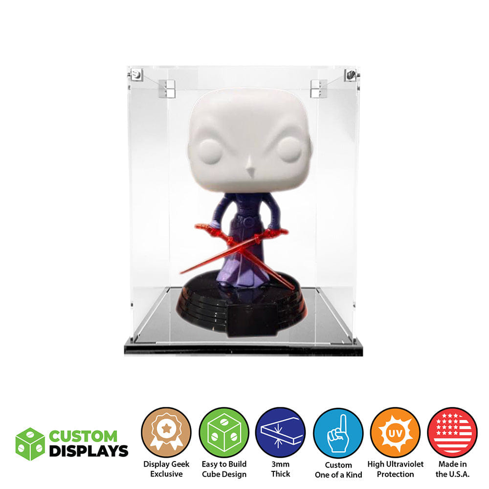 Flying Box Custom Acrylic Display Case for Funko Pop Prototype 4.25h x 2.75w x 2.75d (3 mm thick, UV Resistant)