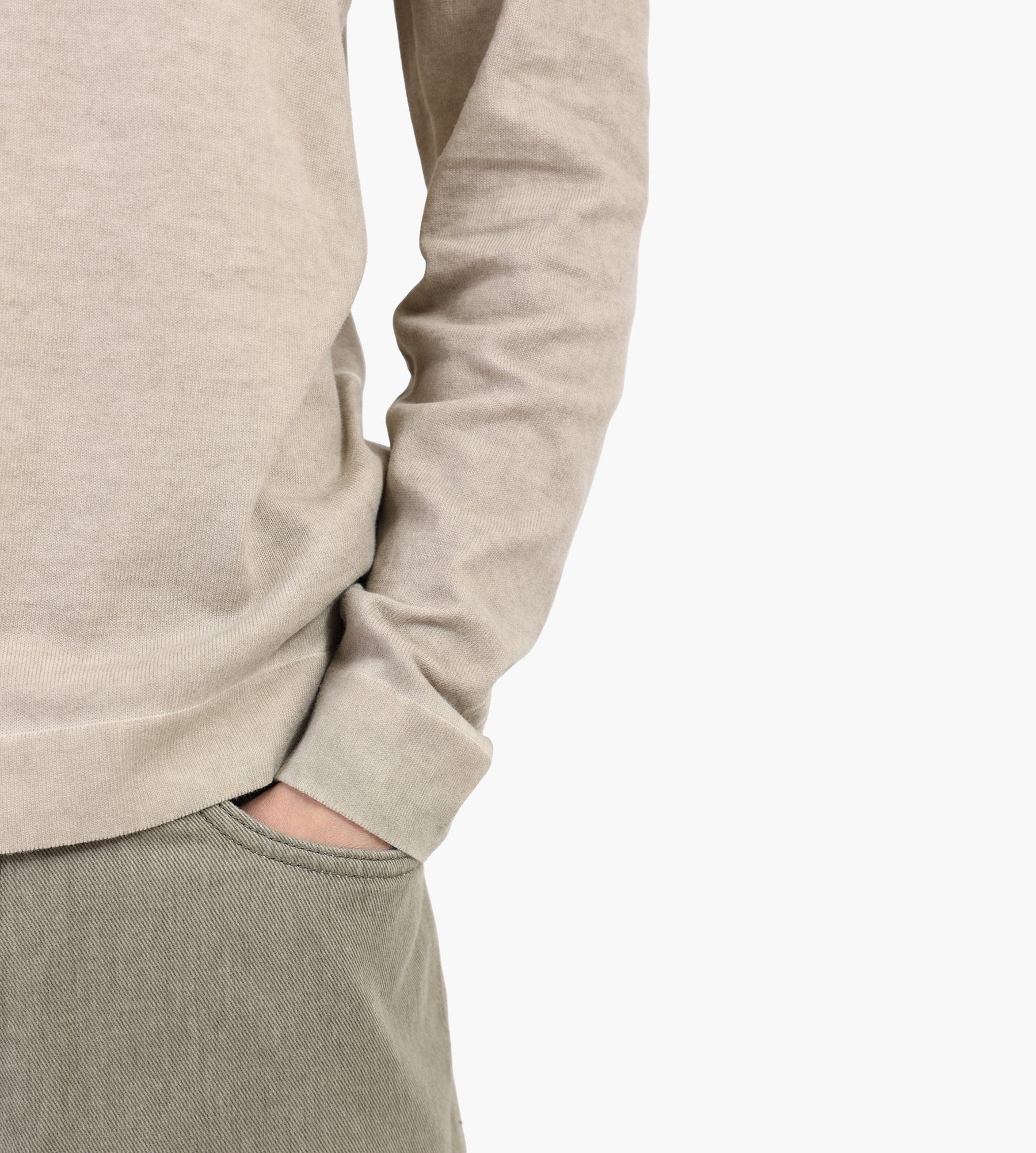 C.P. Company Cotton Crepe Double Dyed Crewneck Cement