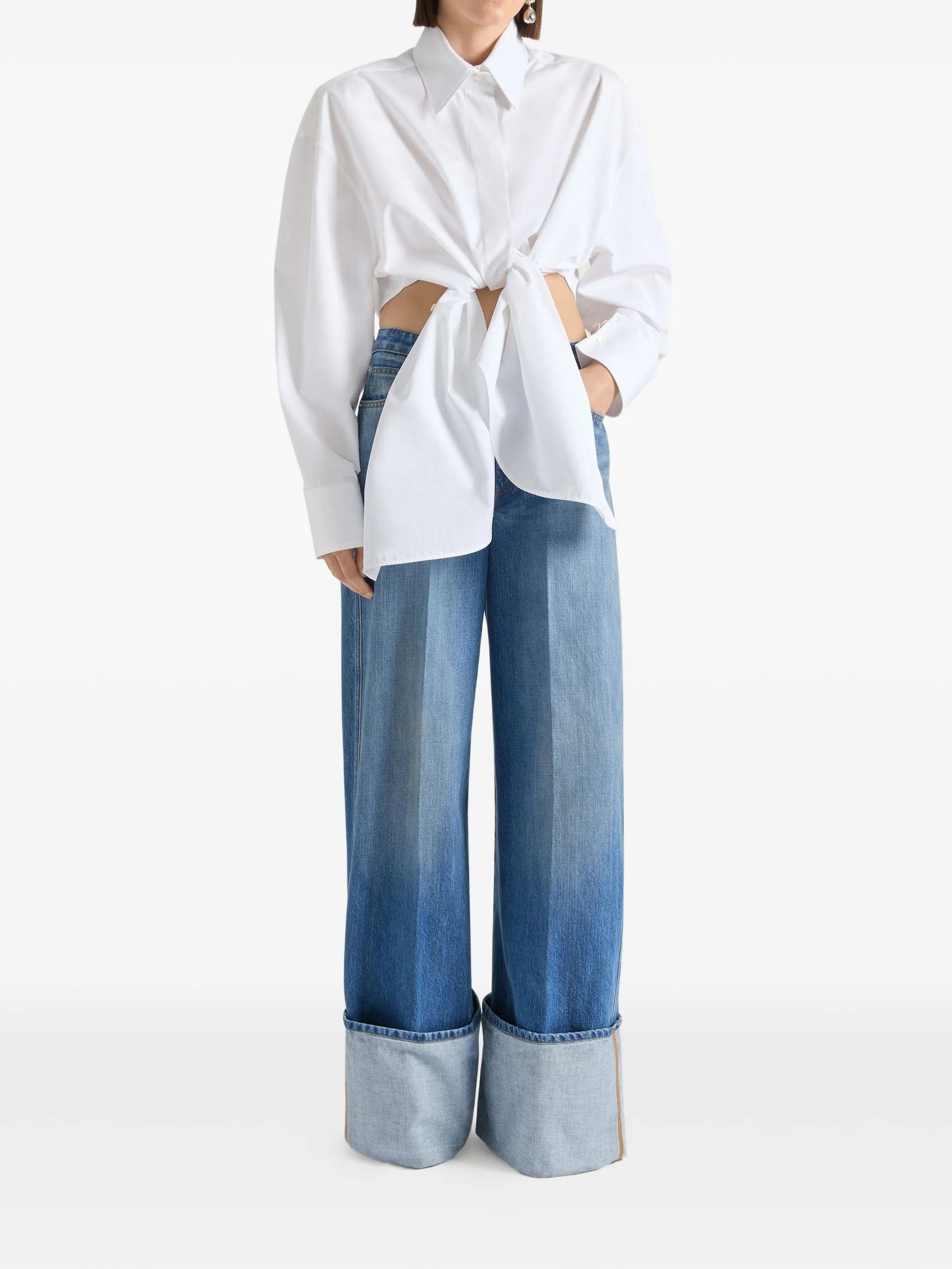 Givenchy turn - up cotton jeans