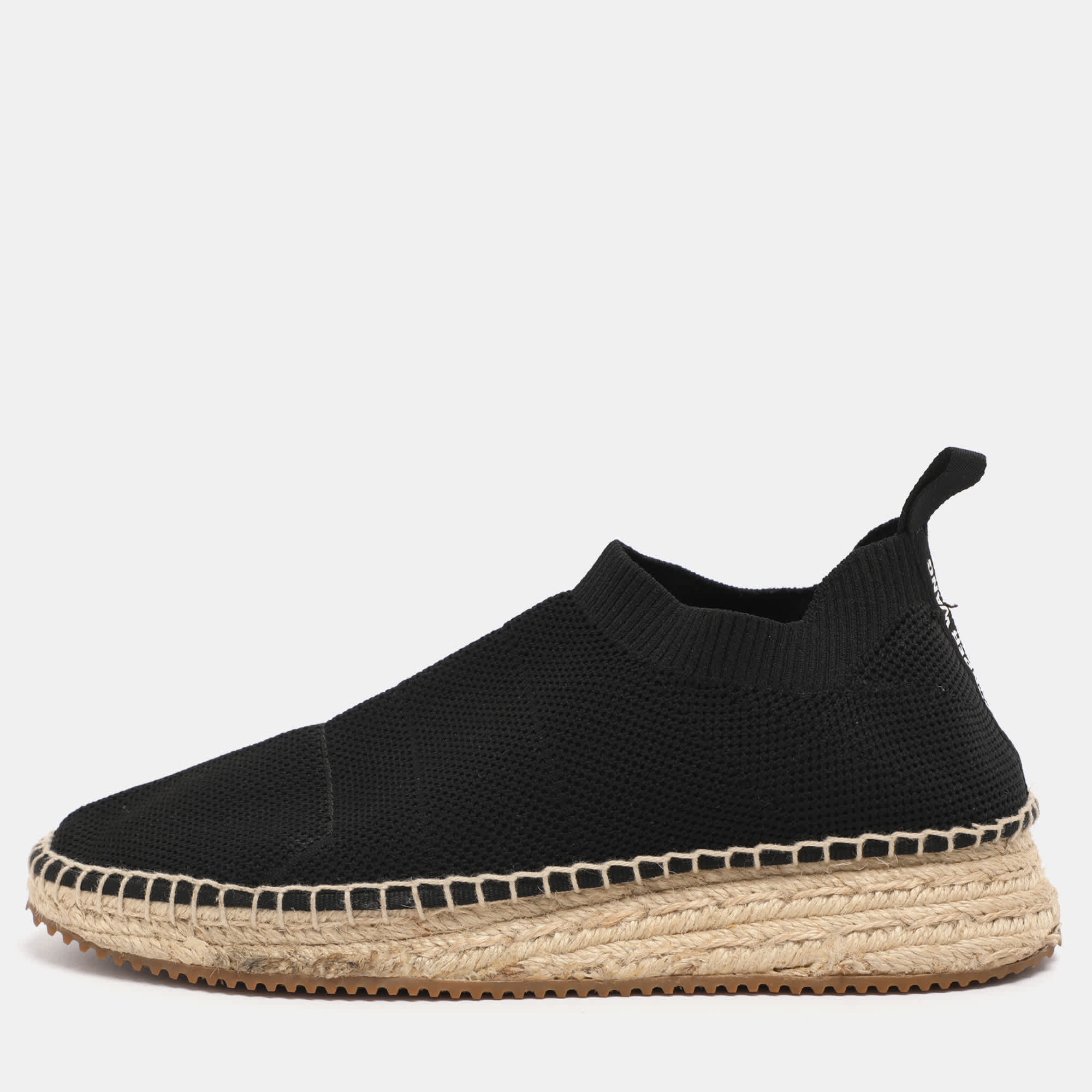 Alexander Wang Black Knit Fabric Dylan Espadrille Flats