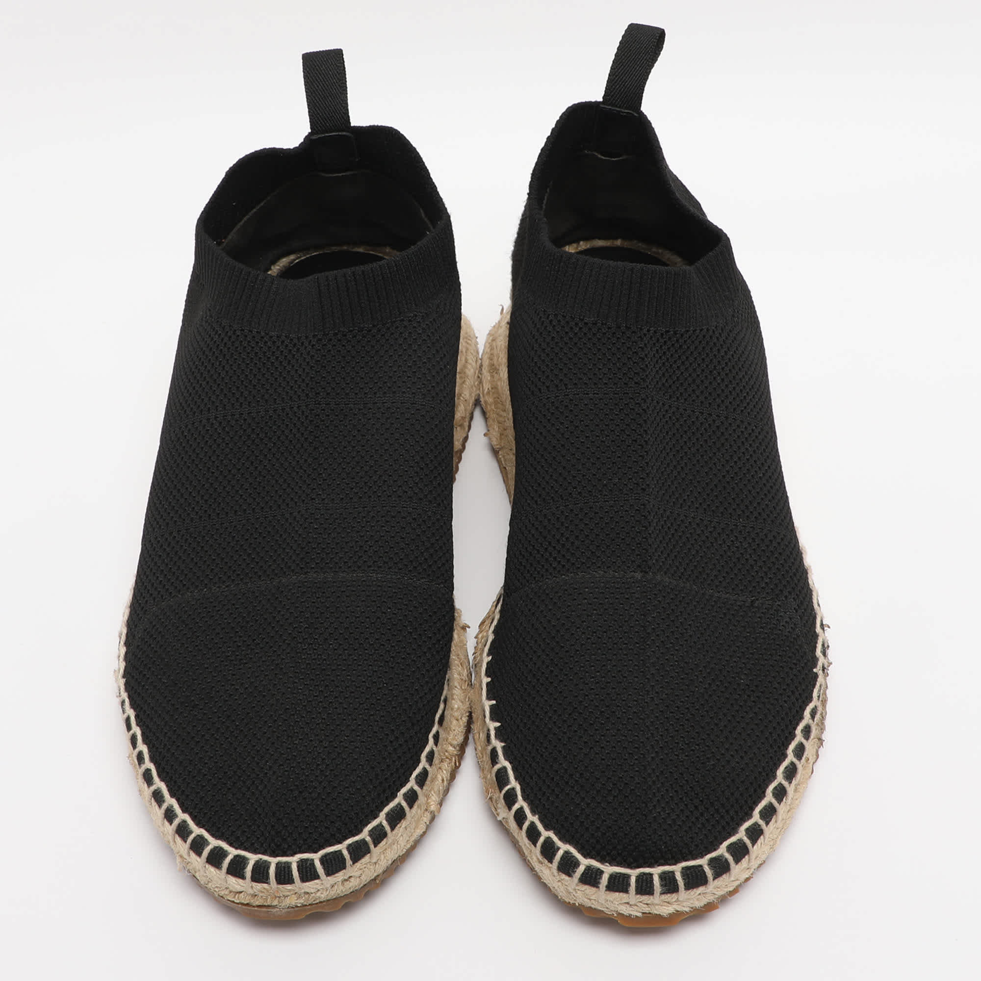 Alexander Wang Black Knit Fabric Dylan Espadrille Flats