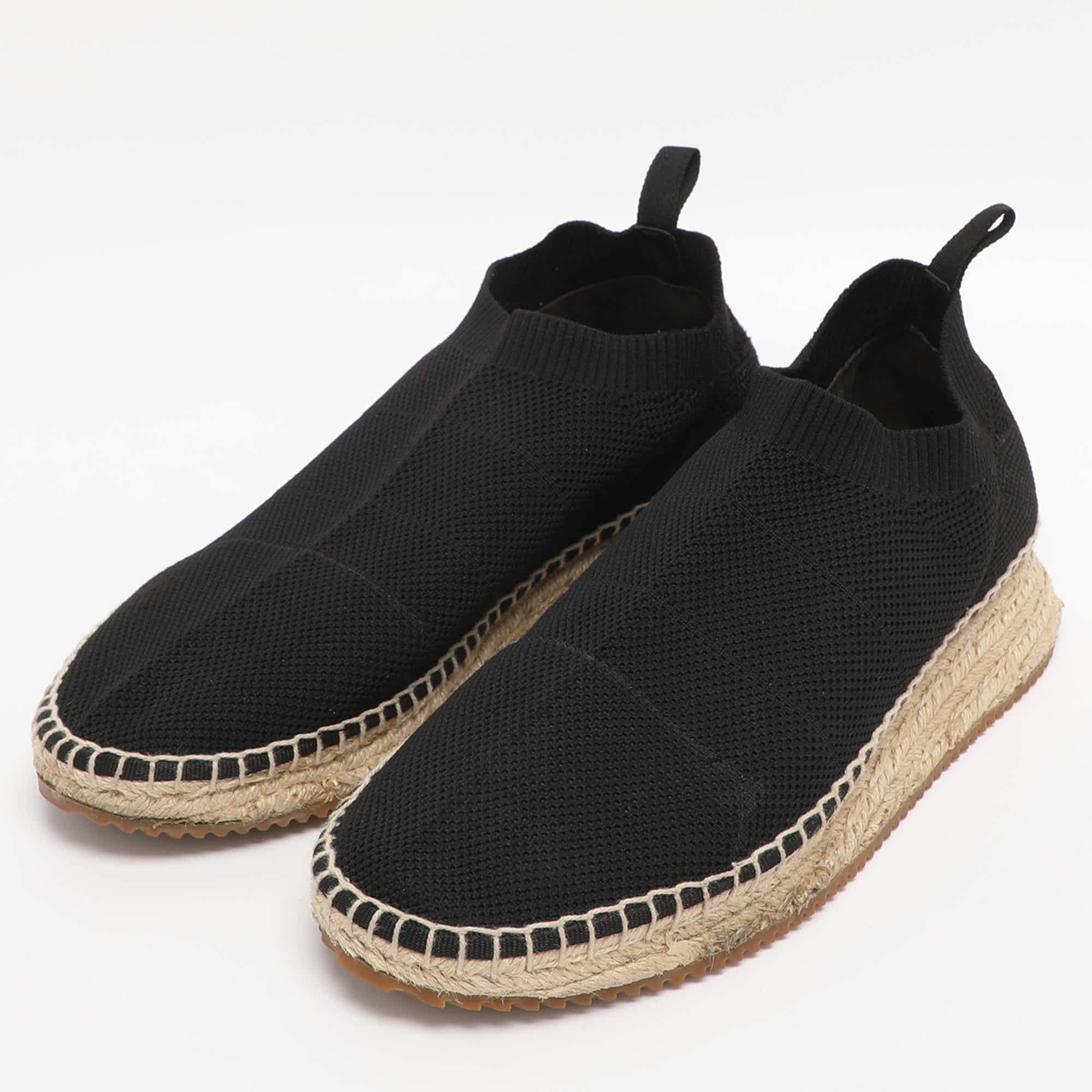 Alexander Wang Black Knit Fabric Dylan Espadrille Flats