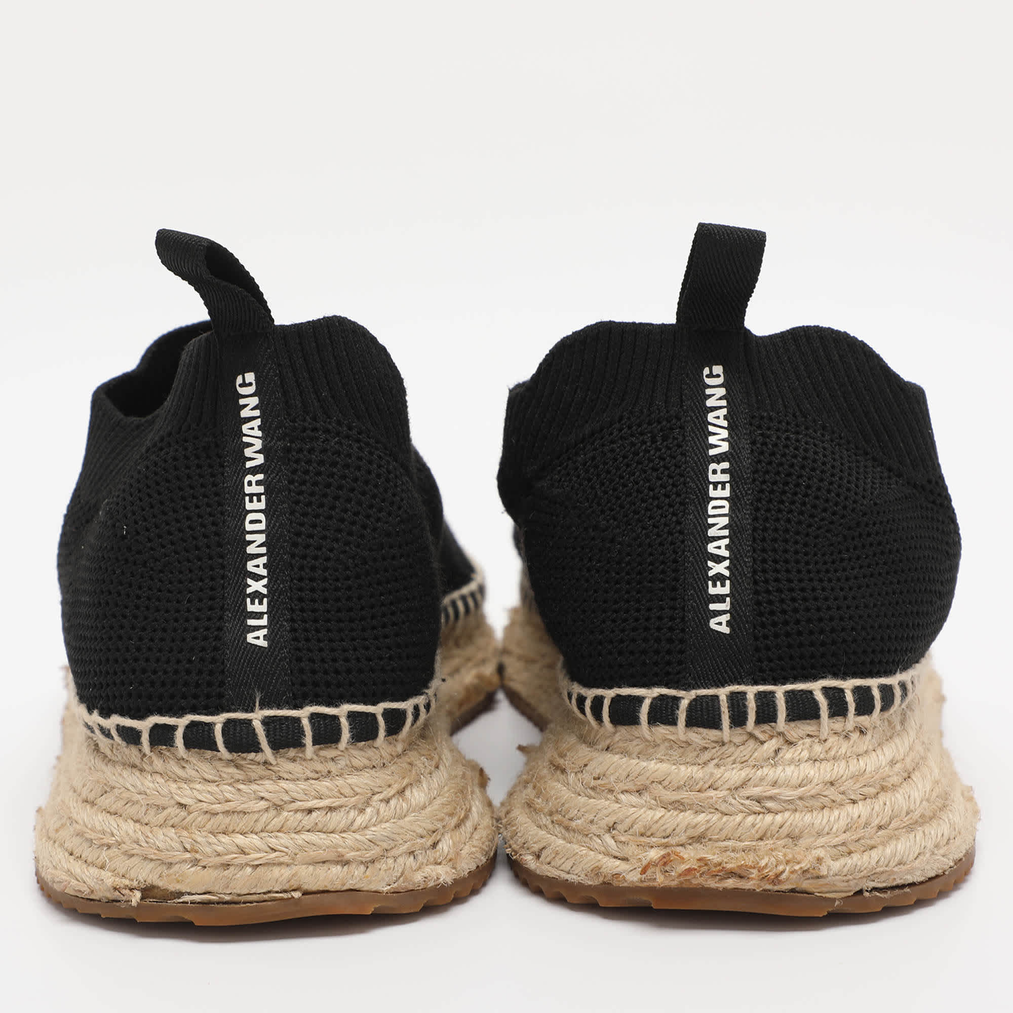 Alexander Wang Black Knit Fabric Dylan Espadrille Flats