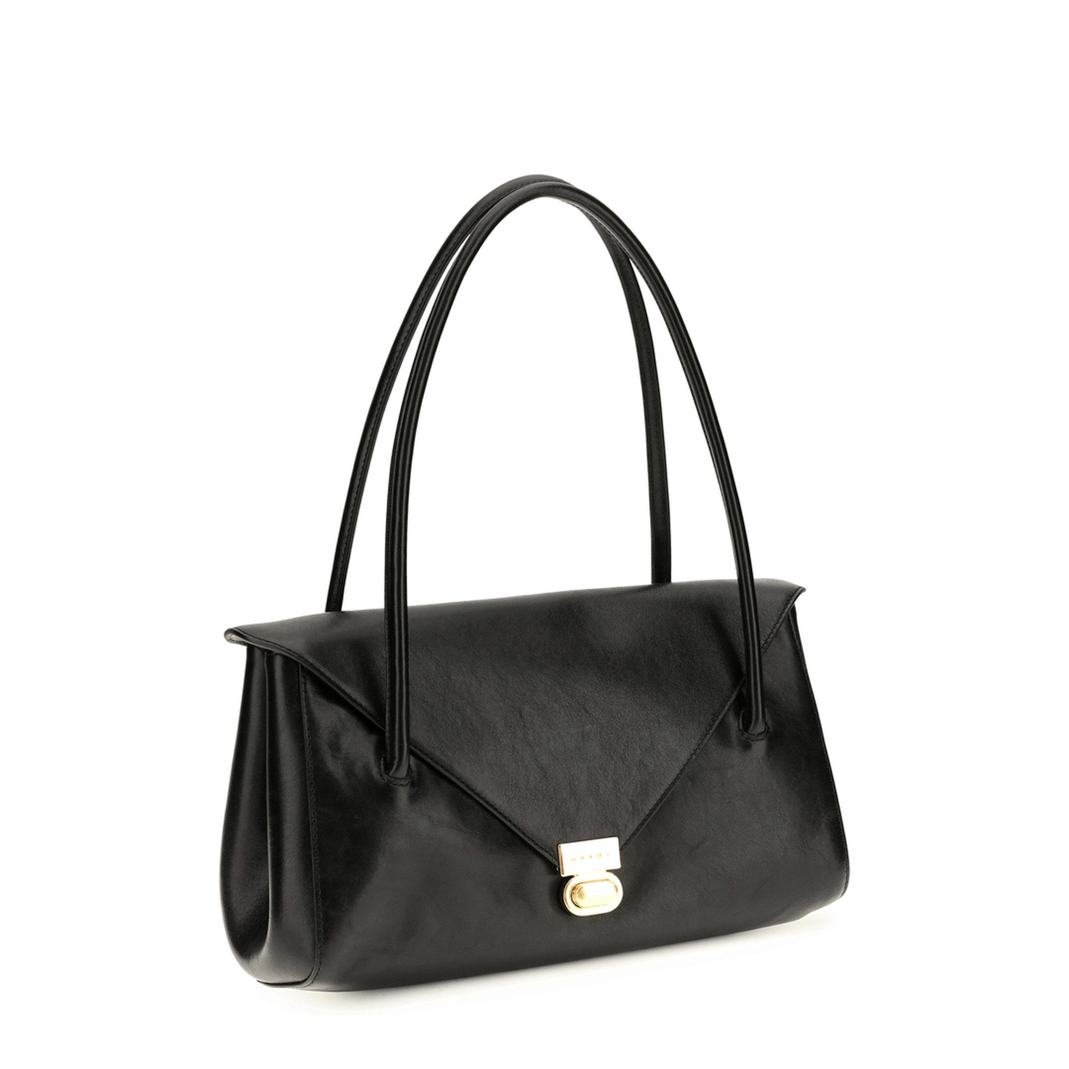 Marni East West Calf Leather Shoulder Bag - Black