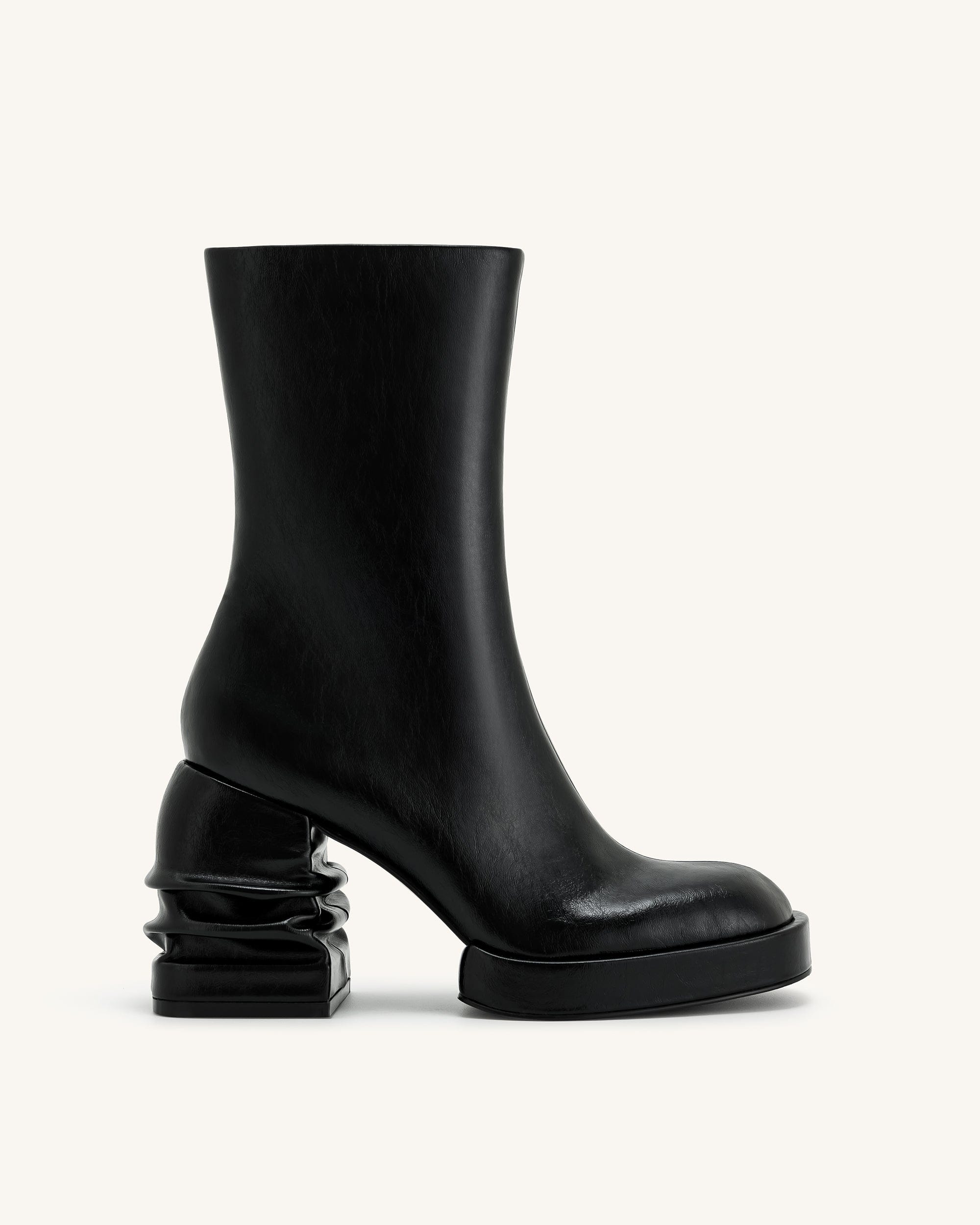 Jw Pei Saylor Round Toe Platform Ankle Boots Black