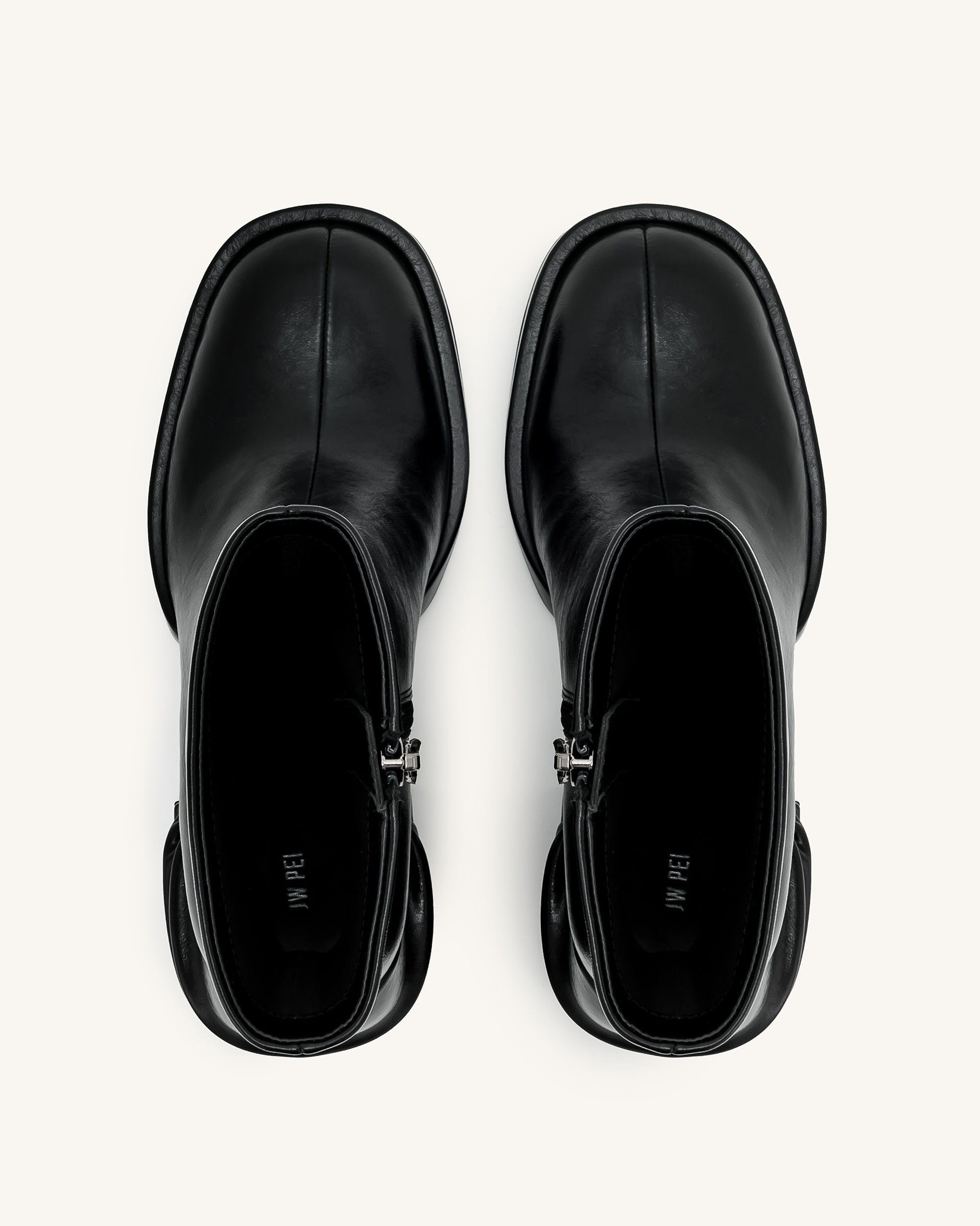Jw Pei Saylor Round Toe Platform Ankle Boots Black