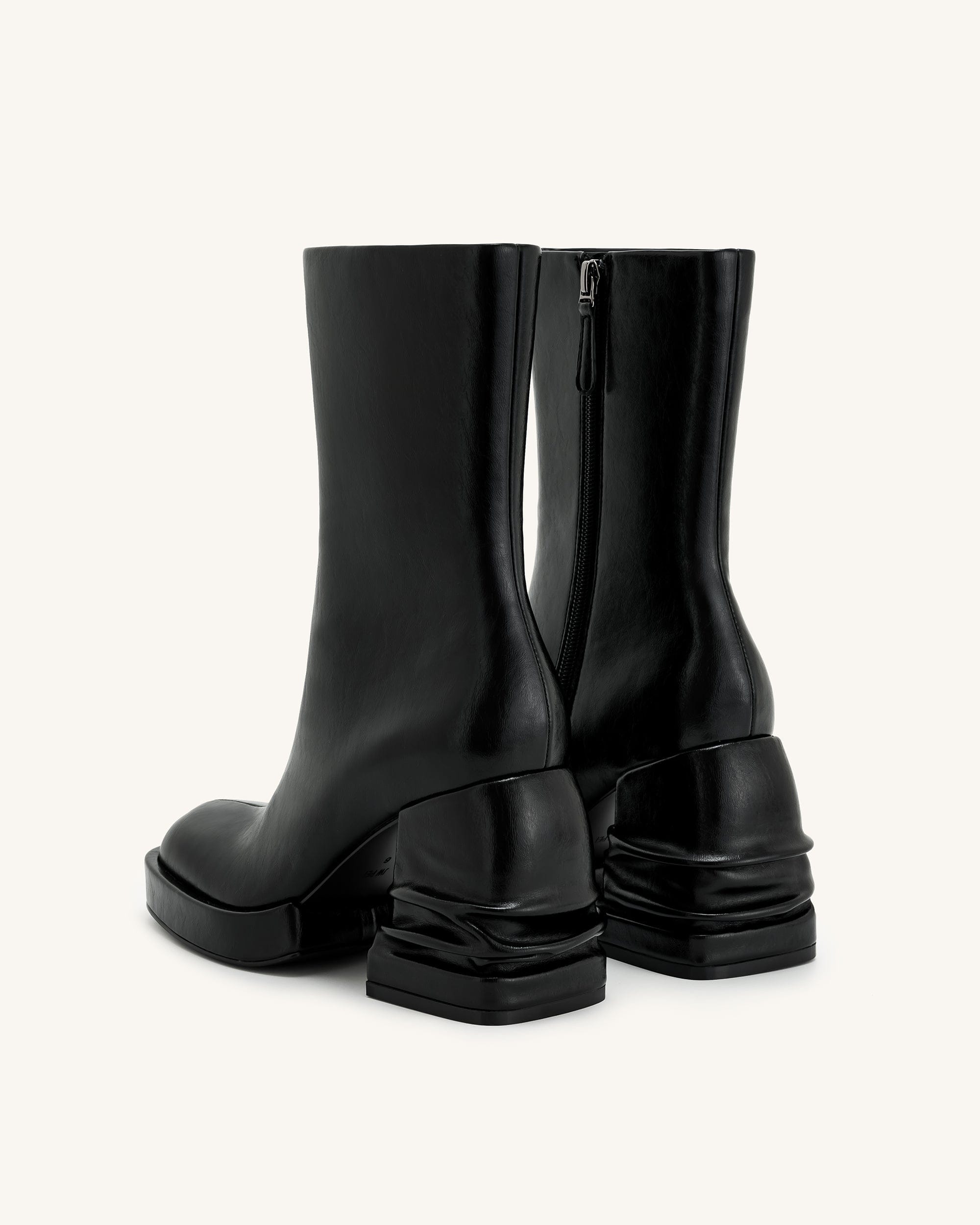 Jw Pei Saylor Round Toe Platform Ankle Boots Black
