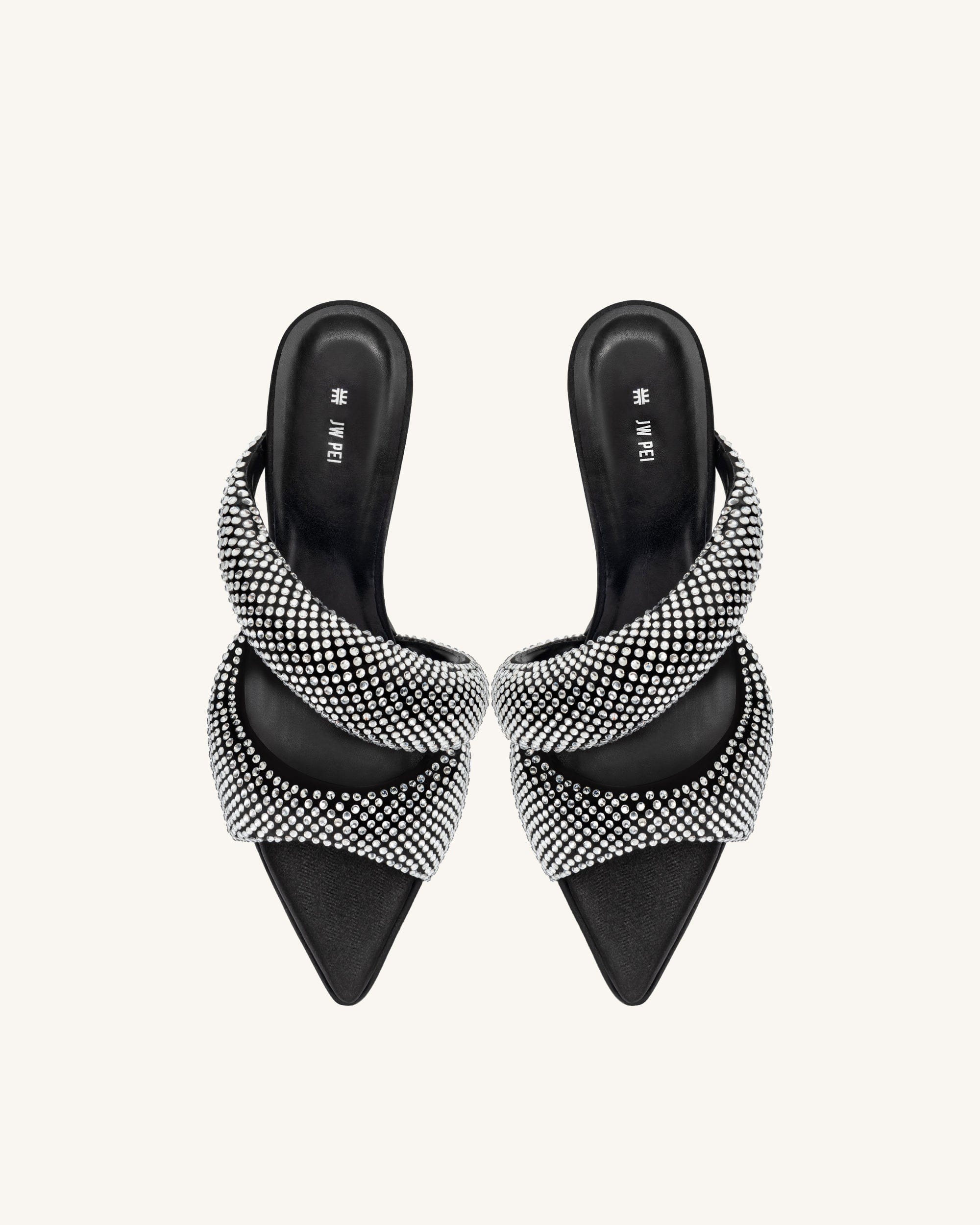Jw Pei Sara Mule Artificial Crystal Black