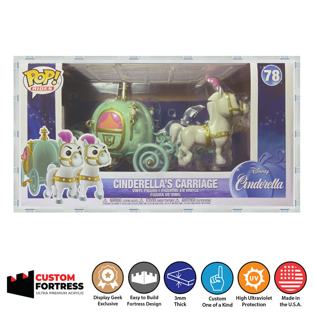 Flying Box Custom Acrylic Hard Case for POP RIDES GOAT BOAT #290 Funko Pop Grail Boxes (3 mm thick, UV Resistant) Fits 7.25h x 13.6w x 7.25d