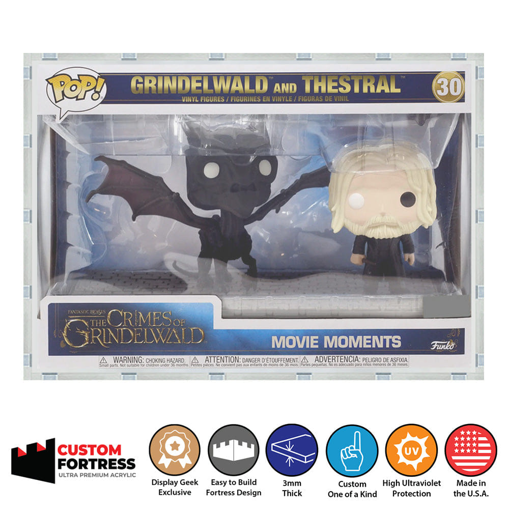 Flying Box Custom Acrylic Hard Case for POP MOVIE MOMENTS GRINDELWALD Funko Pop Grail Boxes (3 mm thick, UV Resistant) Fits 7.5h x 10.75w x 6.75d