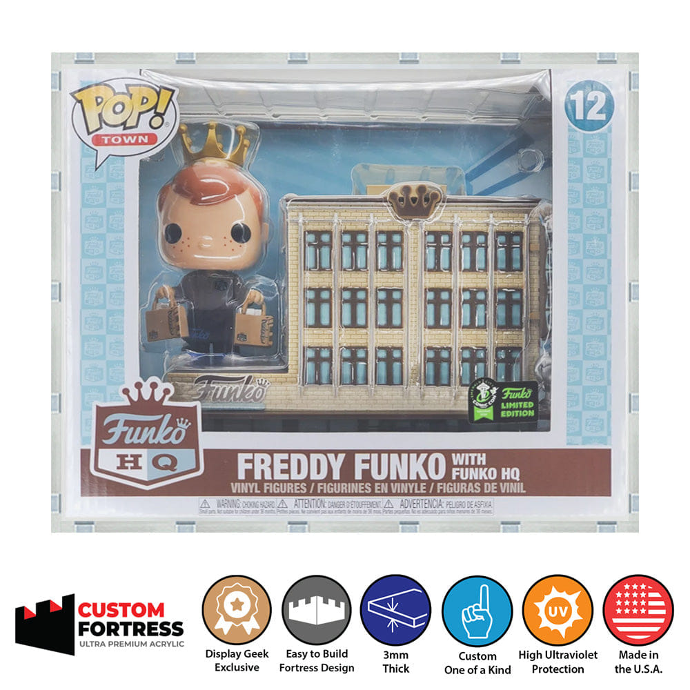 Flying Box Custom Acrylic Hard Case for POP TOWN Funko Pop Grail Boxes (3 mm thick, UV Resistant) Fits 8h x 10w x 6d