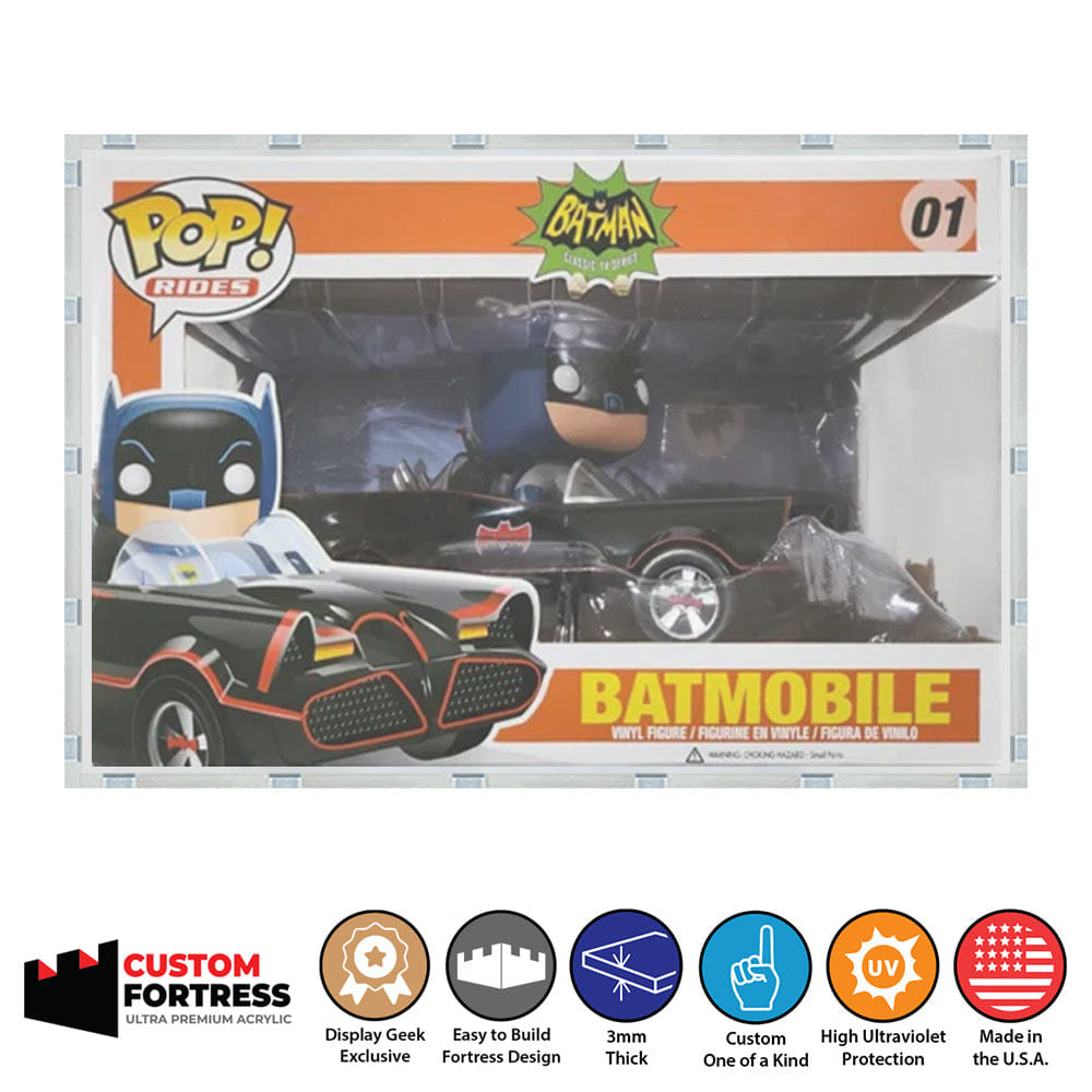 Flying Box Custom Acrylic Hard Case for POP RIDES SMALL Funko Pop Grail Boxes (3 mm thick, UV Resistant) Fits 6.5h x 9.75w x 7.25d