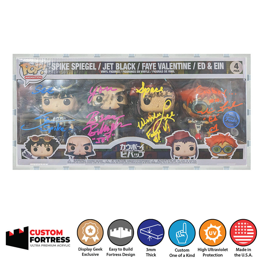 Flying Box Custom Acrylic Hard Case for 4 PACK STANDARD Funko Pop Grail Boxes (3 mm thick, UV Resistant) Fits 6.25h x 13.5w x 3.5d