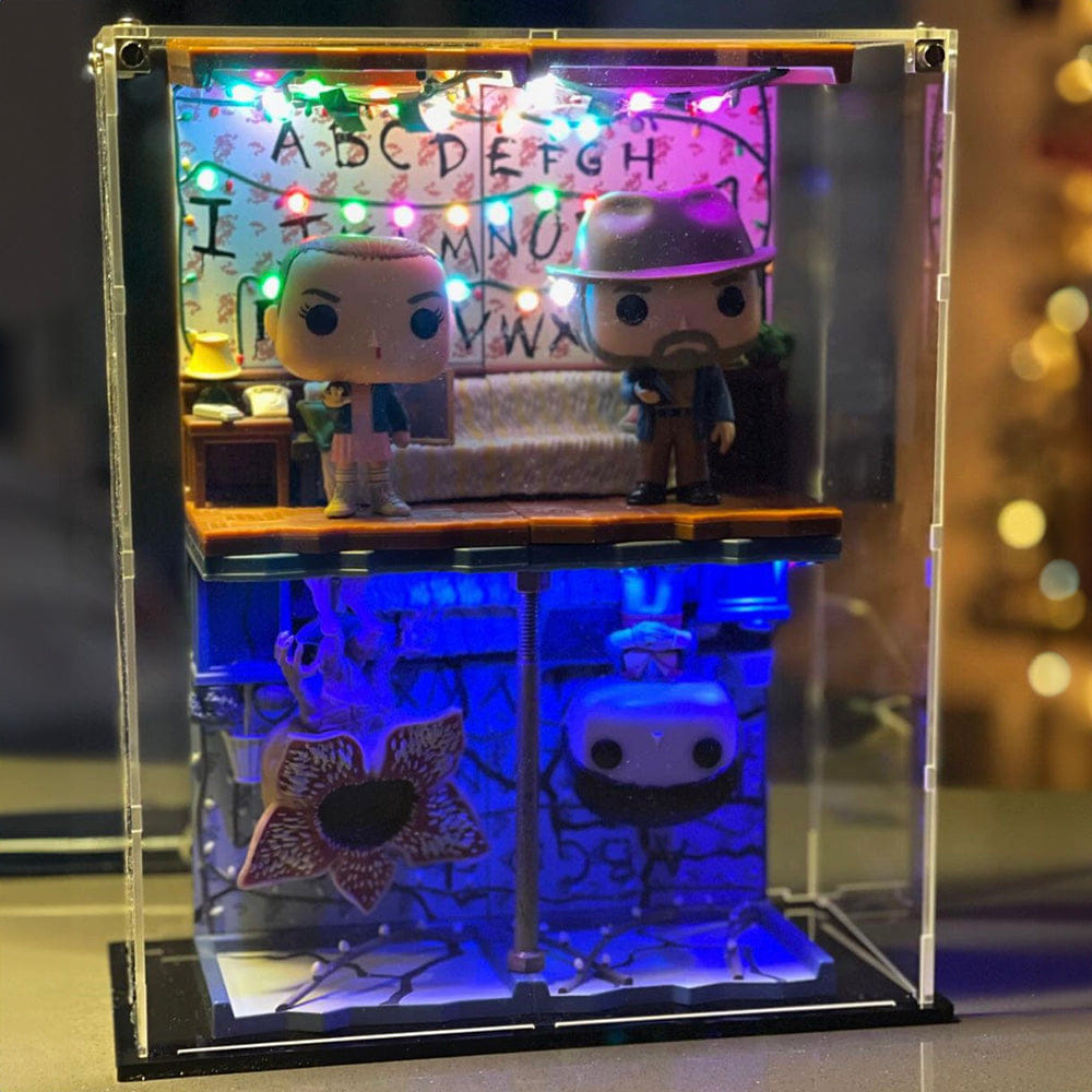 Flying Box Custom Acrylic Display Case for BYERS HOUSE Funko Pop Out of Box Complete Set (3 mm thick, UV Resistant)