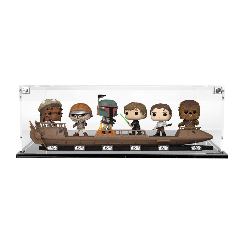 Flying Box Custom Acrylic Display Case for JABBA'S SKIFF Funko Pop Out of Box Complete Set (3 mm thick, UV Resistant)