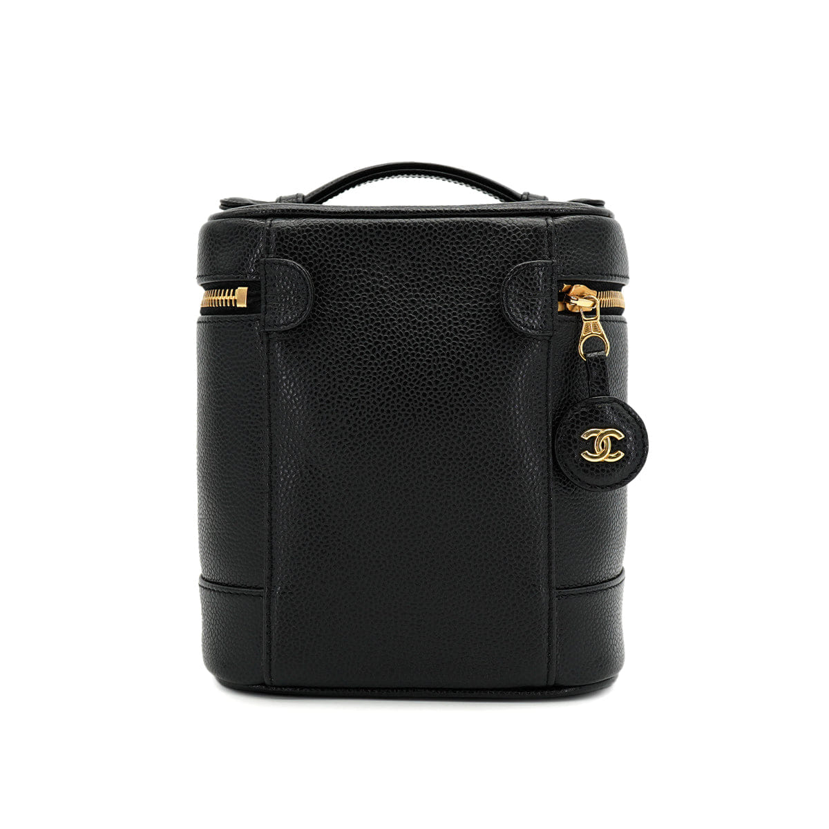 Purpose VINTAGE CHANEL VANITY HAND BAG BLACK CAVIAR SKIN 90326631