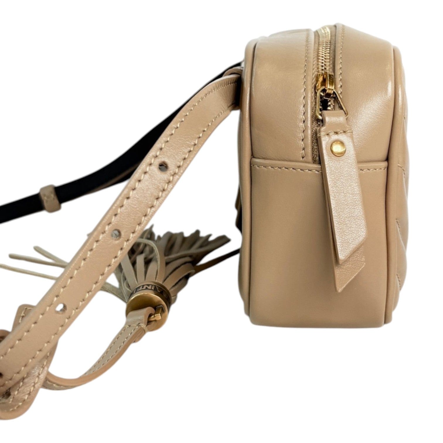 YSL Light Brown Mini Camera Bag with Tassle and GHW