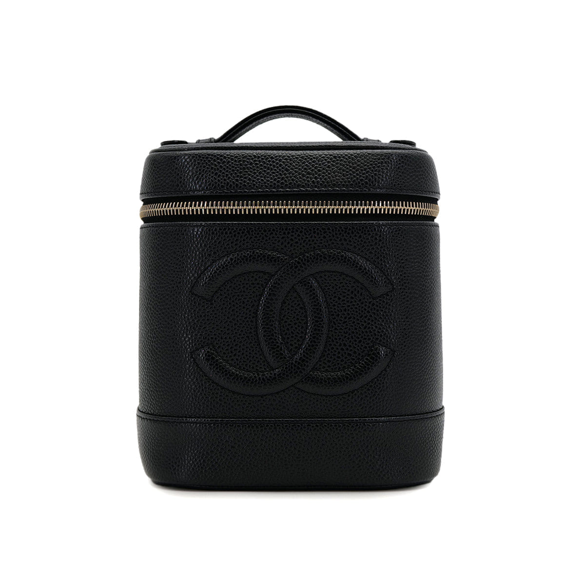 Luxury Promise Japan VINTAGE CHANEL VANITY HAND BAG BLACK CAVIAR SKIN 90319914