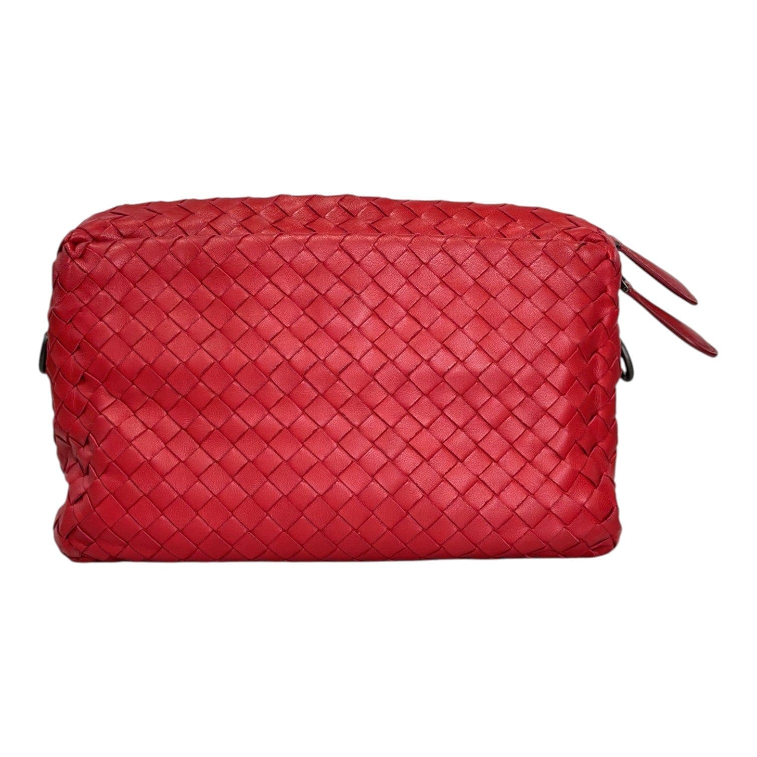 Bottega Venetta Bottega Veneta Red Intrecciato Nodini Strap Bag