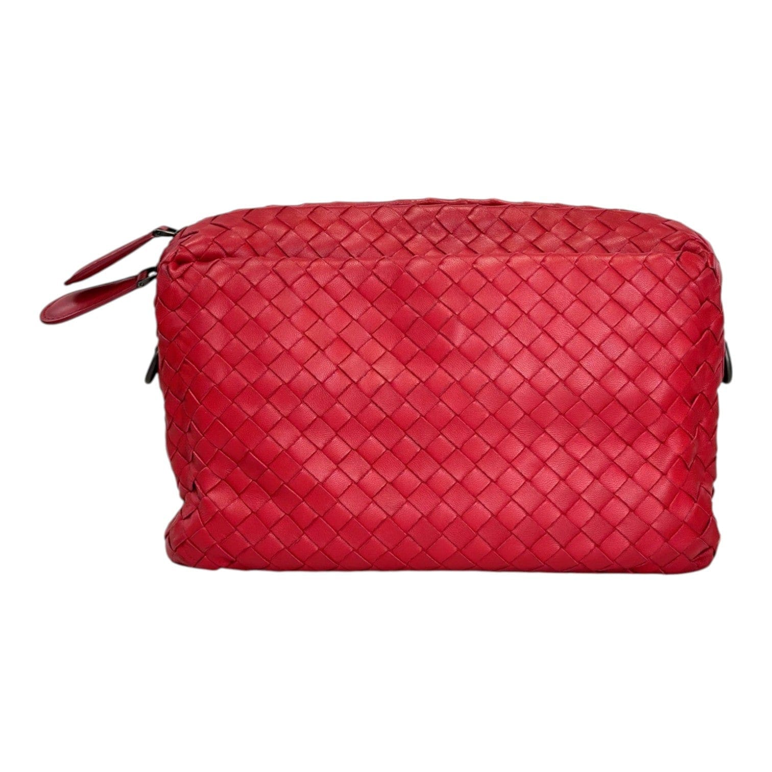 Bottega Venetta Bottega Veneta Red Intrecciato Nodini Strap Bag