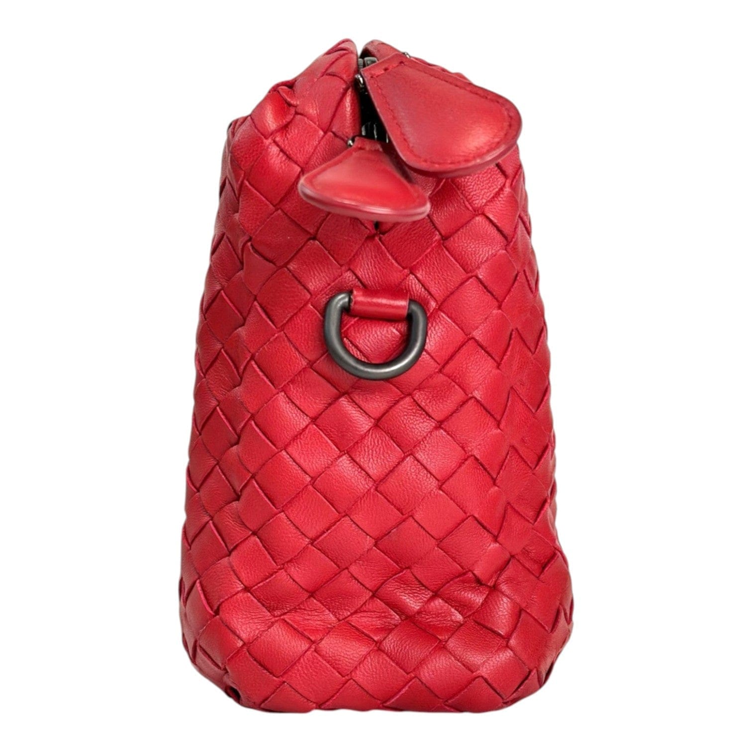 Bottega Venetta Bottega Veneta Red Intrecciato Nodini Strap Bag